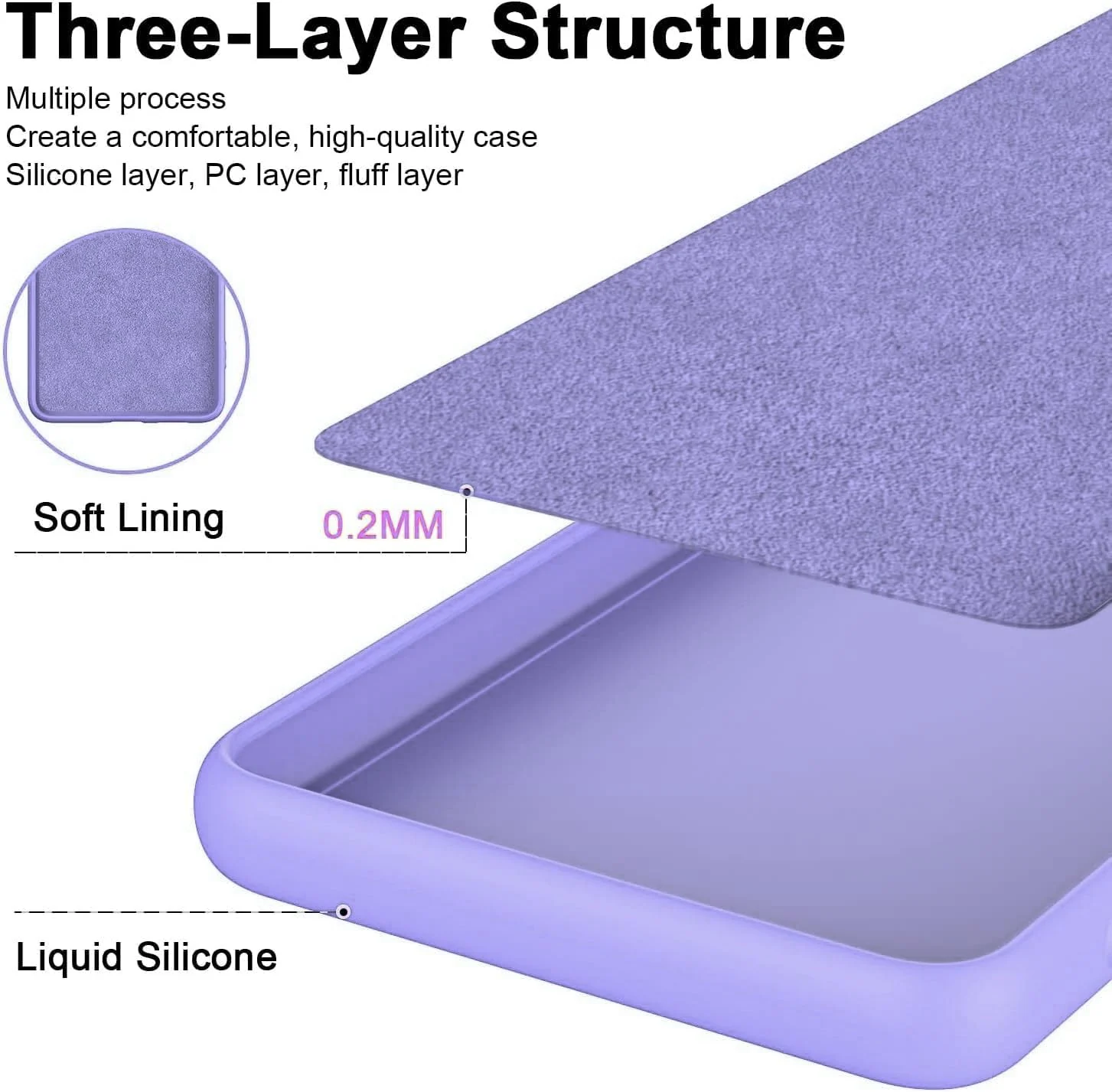 DL3 Mobilak Liquid Silicone Protective Case for vivo V27e / vivo S16e with Microfiber Lining and Shockproof Design - Purple