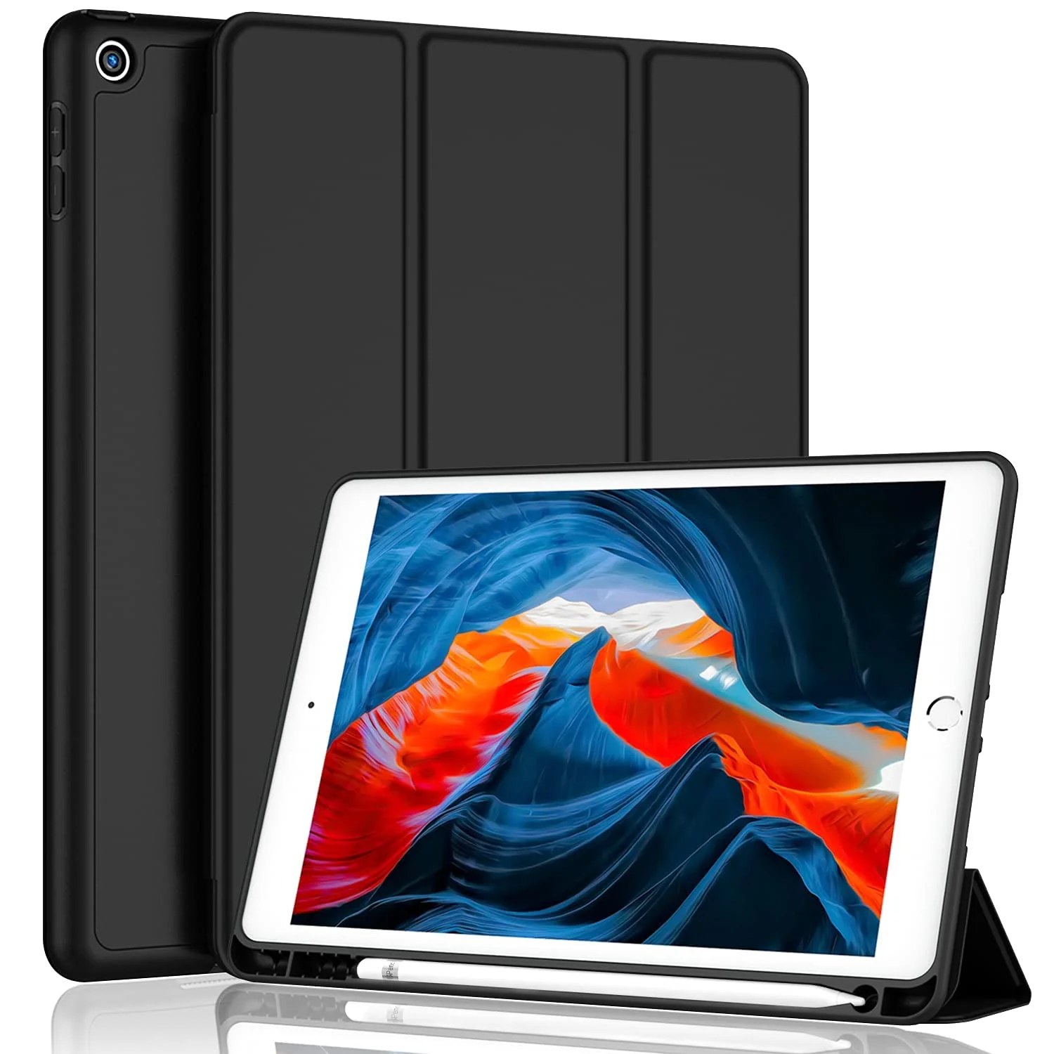 DL3 Mobilak iPad 9th/ 8th/ 7th Generation, Case for iPad 10.2-Inch 2021/2020/ 2019 with Pencil Holder, iPad 7th Gen 2019 Case with Soft Silicone Back, Auto Wake/Sleep Cover