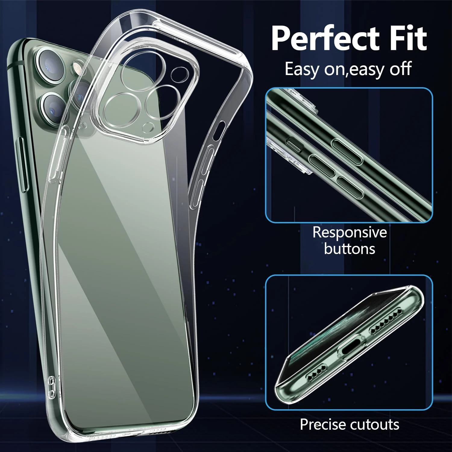 DL3 MOBILAK Camera Protective Case Compatible with iPhone Case Transparent, Mobile Phone Case iPhone Thin Soft Silicone Anti-Yellow Protective Case - Clear
