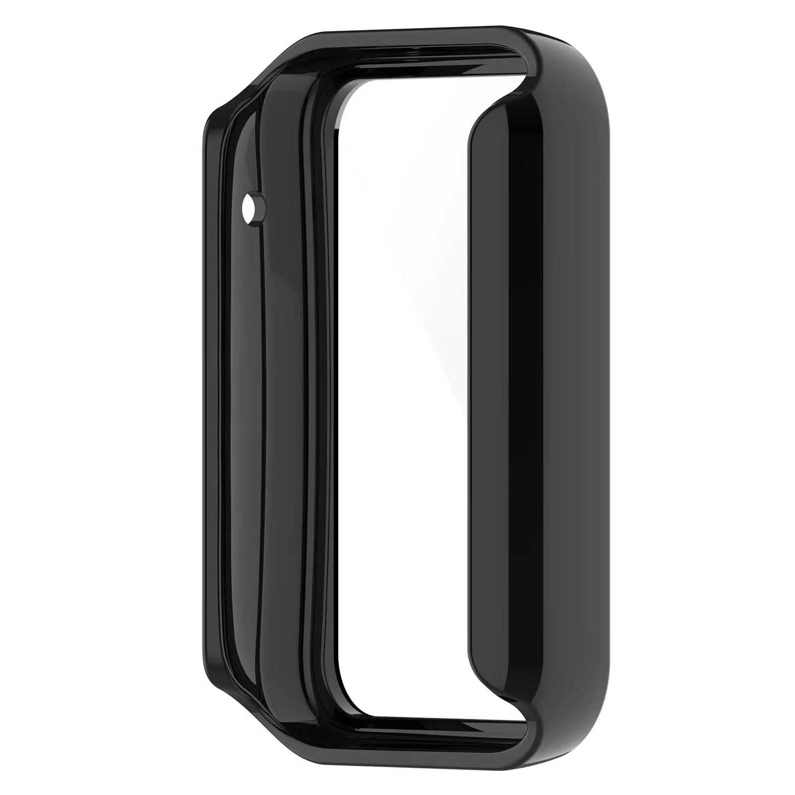 DL3 Mobilak Case for Xiaomi Mi Band 7 Pro, Bumper Full Coverage Hard Overall Protective Cover, Built-in Tempered Glass Screen Protector Film High Sensitivity For Xiaomi Smart Band 7 Pro - Black