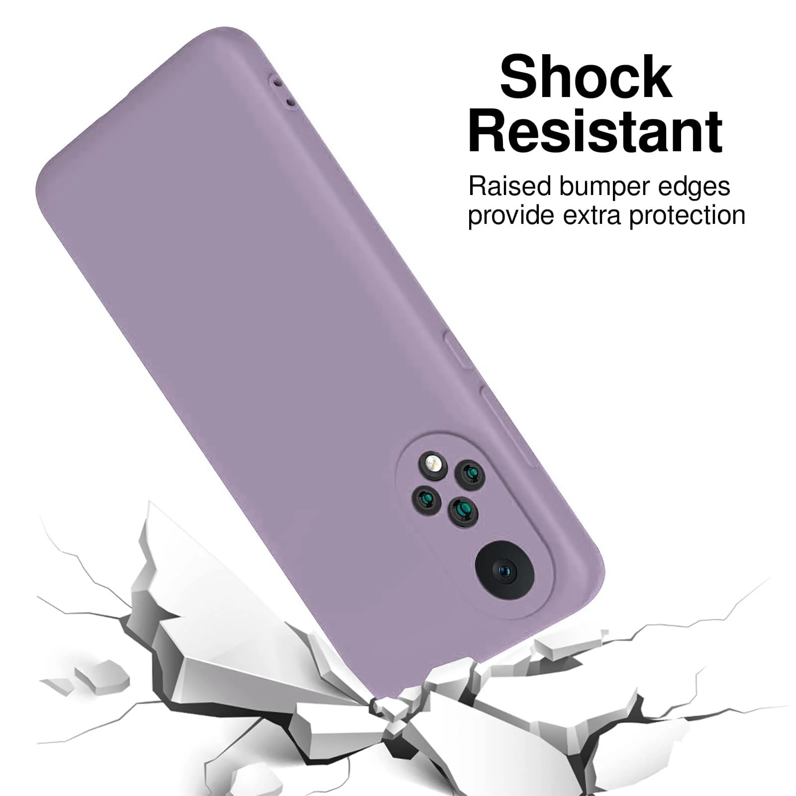 DL3 Mobilak Silicone Protective Case for Honor 50 / Huawei Nova 9, Shock-absorbing protection, Scratch-resistant surface, Soft microfiber lining - Lavender