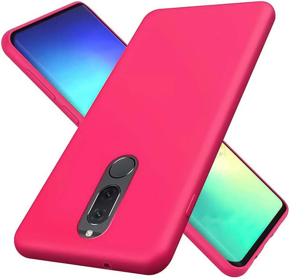 DL3 Mobilak Soft Silicone Protective Case for Huawei Mate 10 Lite with Microfiber Lining and Shockproof Design - Hot Pink