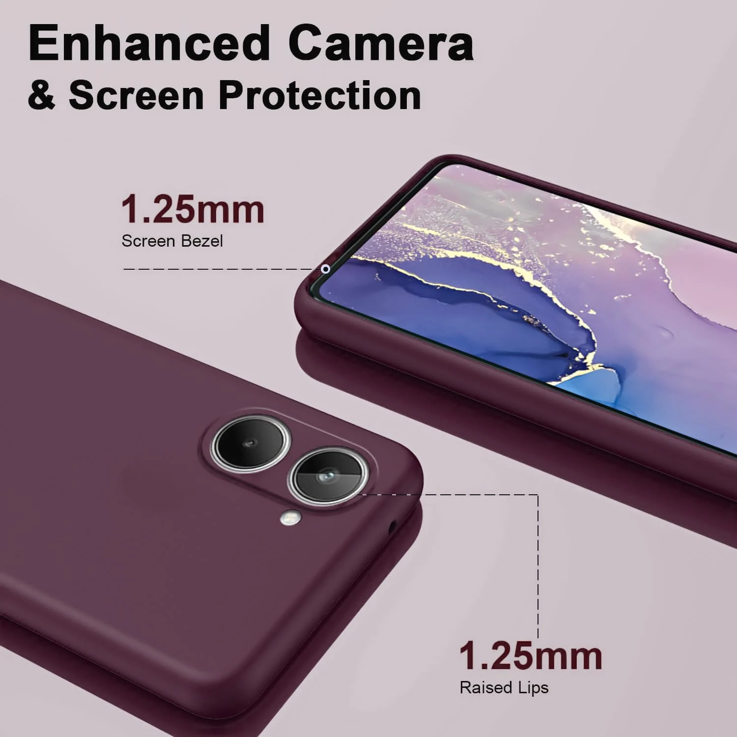 DL3 Mobilak Liquid Silicone Protective Case for realme 10 4G with Microfiber Lining and Shockproof Design - Wine Red