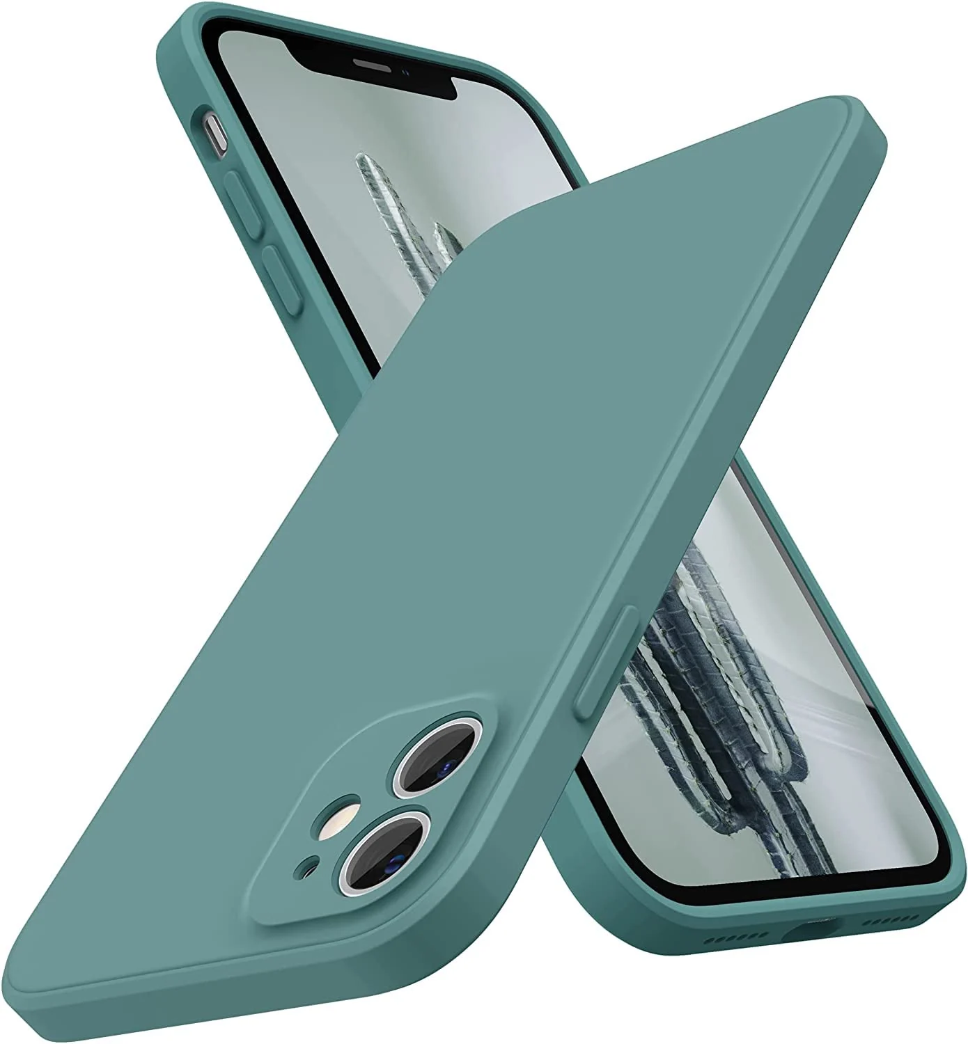 DL3 Mobilak Liquid Silicone Case for iPhone 11 (6.1 Inch), Shock-absorbing protection, Scratch-resistant surface, Soft microfiber lining - pine Green