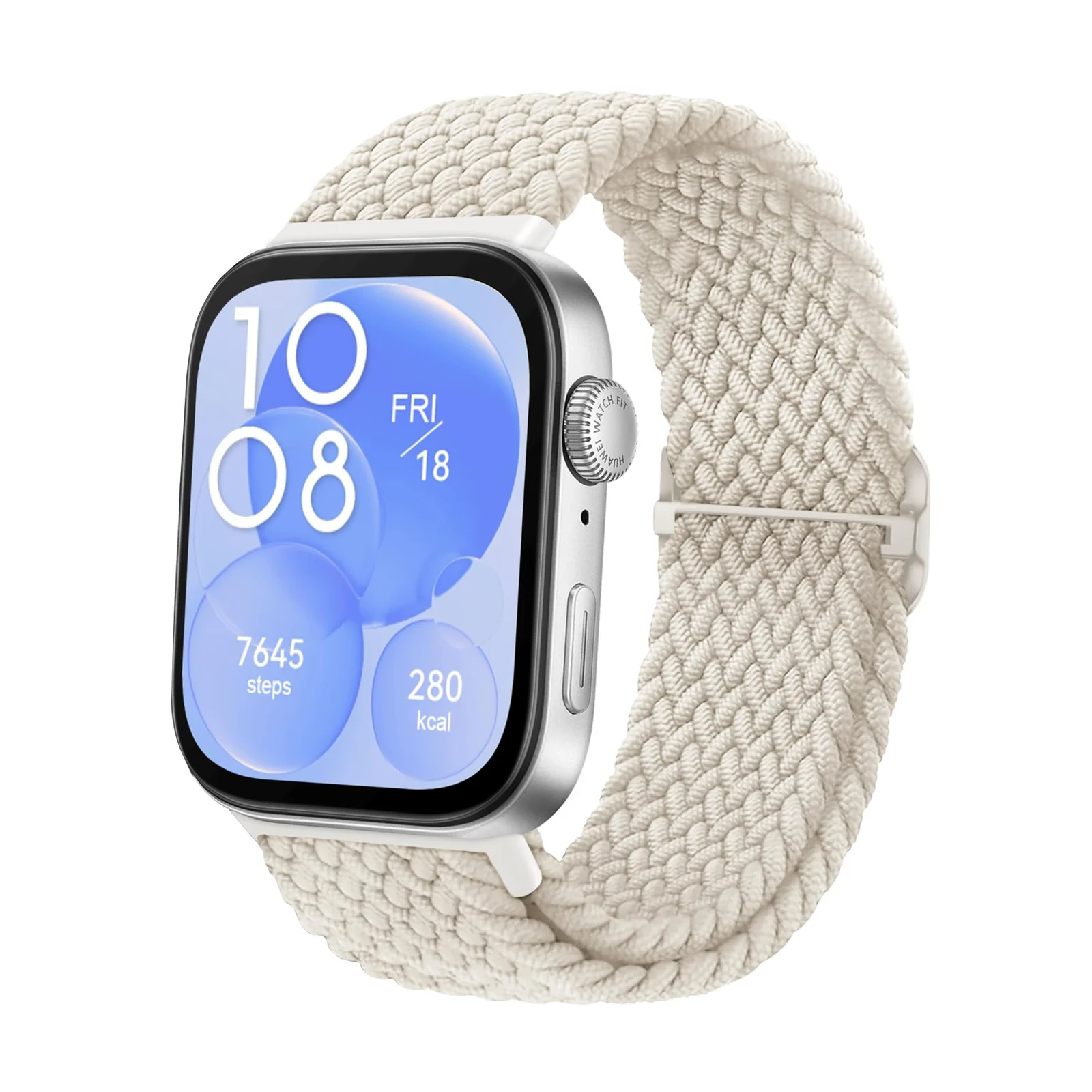 DL3 Mobilak Replacecment Band Compatible with Huawei Watch Fit 3 for Women Men, Adjustable Braided Bands Straps Elastics Sport Wristband Nylon Band for Huawei Watch Fit 3 Strap - Starlight