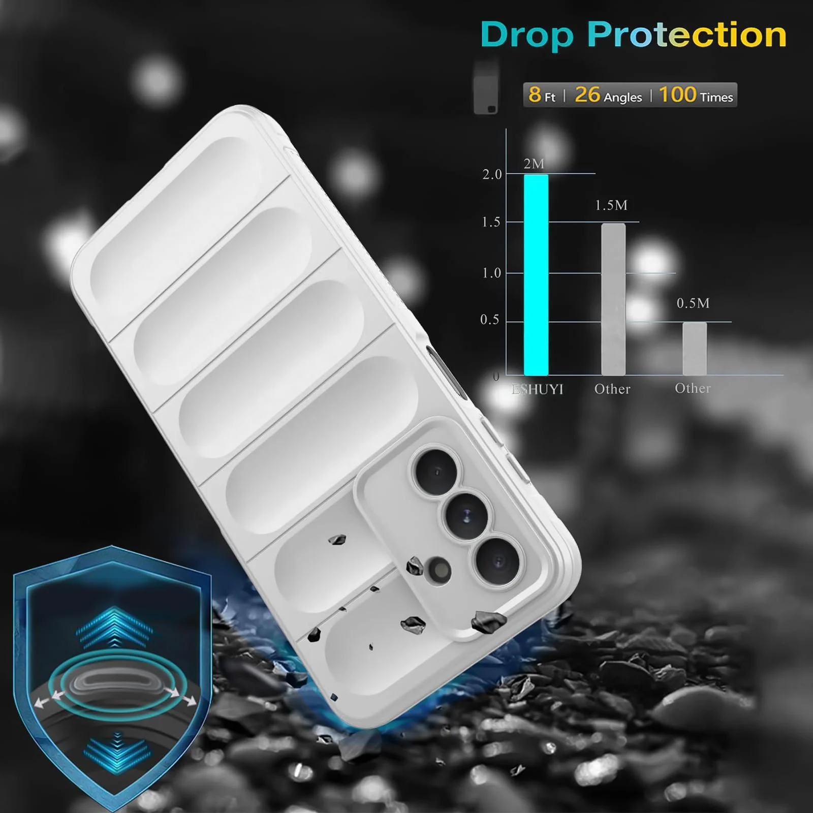 DL3 Mobilak Soft Silicone Protective Case for Samsung Galaxy A26 with Camera Protection and Shockproof Design - White