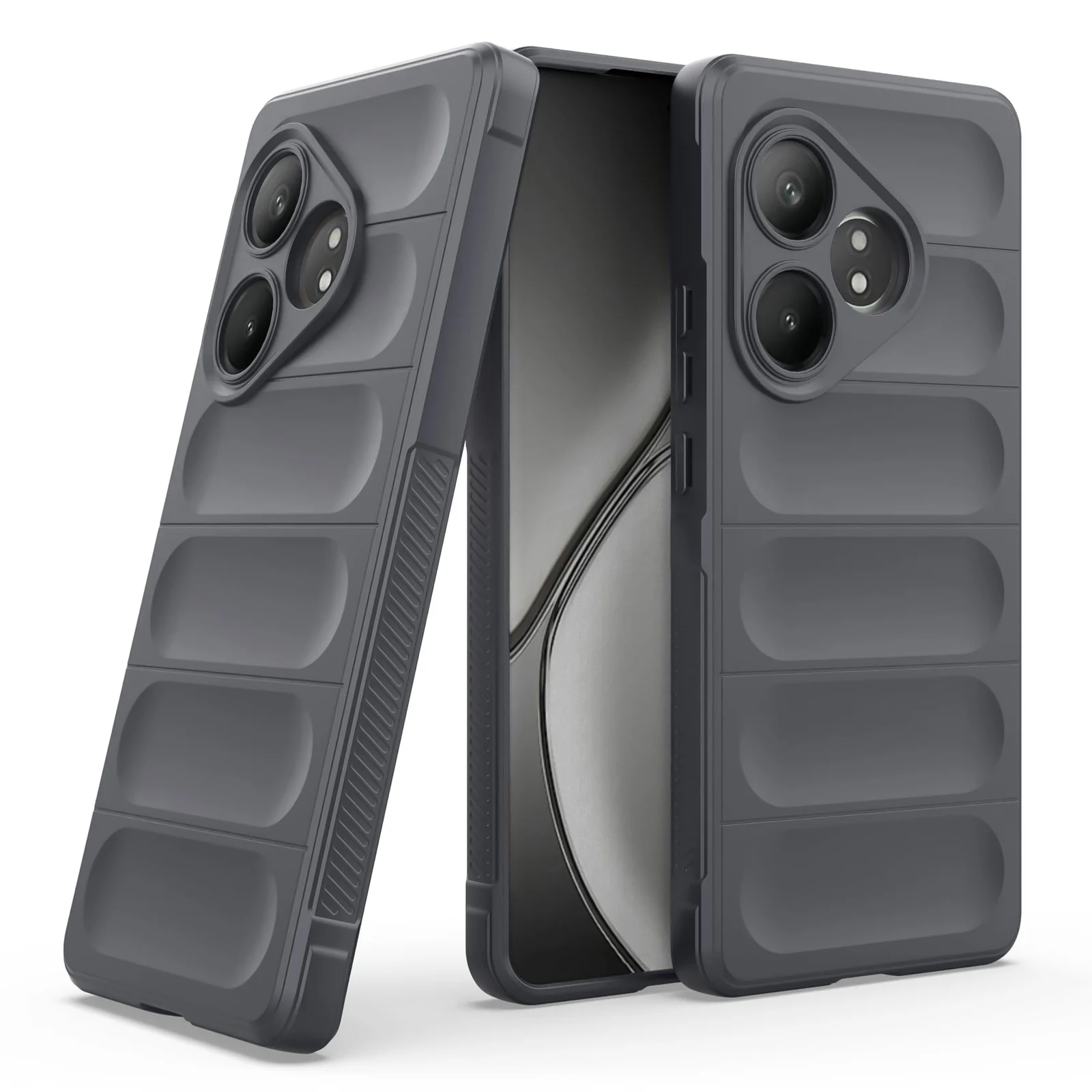 DL3 Mobilak Flexible Silicone and TPU Protective Case with Camera Protection for realme GT6 / GT Neo6 / GT Neo 6 SE / GT 6T - Dark Gray