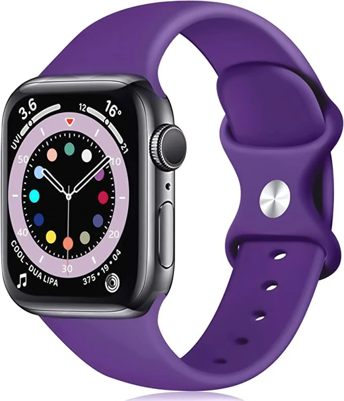 DL3 Mobilak Bands Compatible with Apple Watch Ultra 49mm 45mm 44mm 42mm 41mm 40mm 38mm, Replacement Soft Silicone Strap for iWatch Ultra/Ultra 2 Series 9/8/7/6/5/4/3/2/1 (42MM/44MM/45MM/49MM) - Purple
