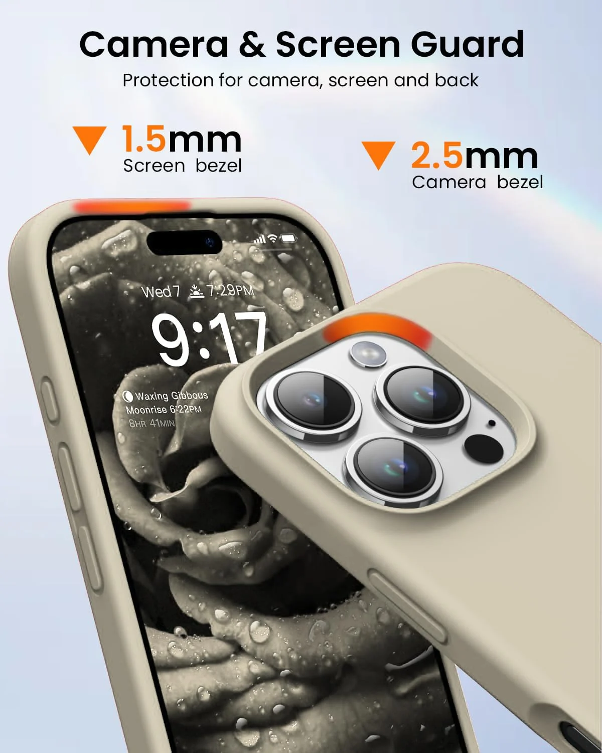 DL3 Mobilak Liquid Silicone Protective Case for iPhone 16 Pro Max with Microfiber Lining and Shockproof Design - A Cream