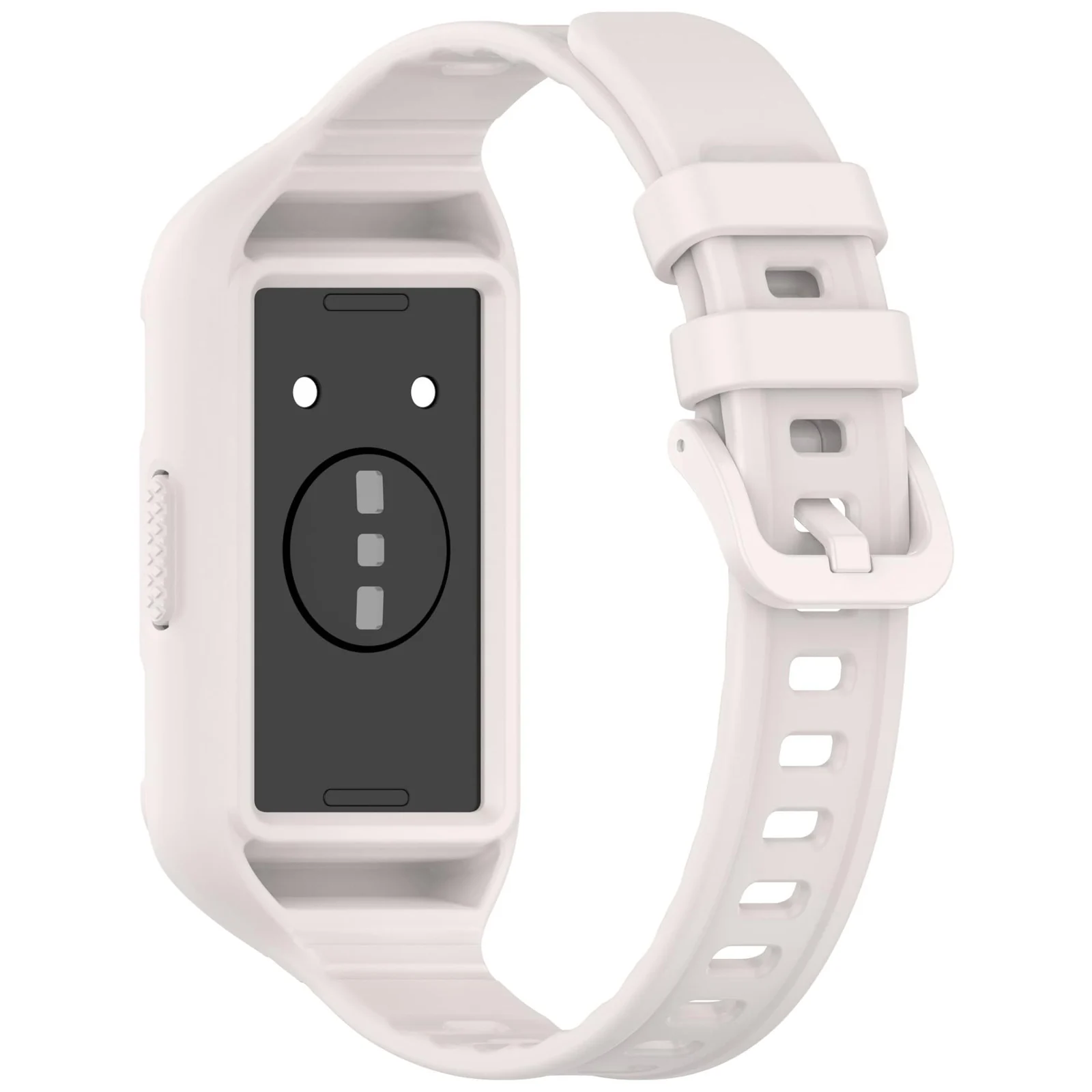 MOBIGON Rugged Silicone Strap with Bumper Case for Huawei Band 11 Pro, Starlight