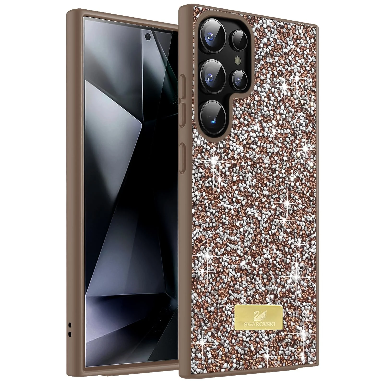 Case For Samsung Galaxy S22 Ultra Case Glitter, Sparkle Diamond Crystal Bling Case with Bling, Ultra Thin Lightweight Full Body Shockproof Anti-Scratch Protective Cover - Black