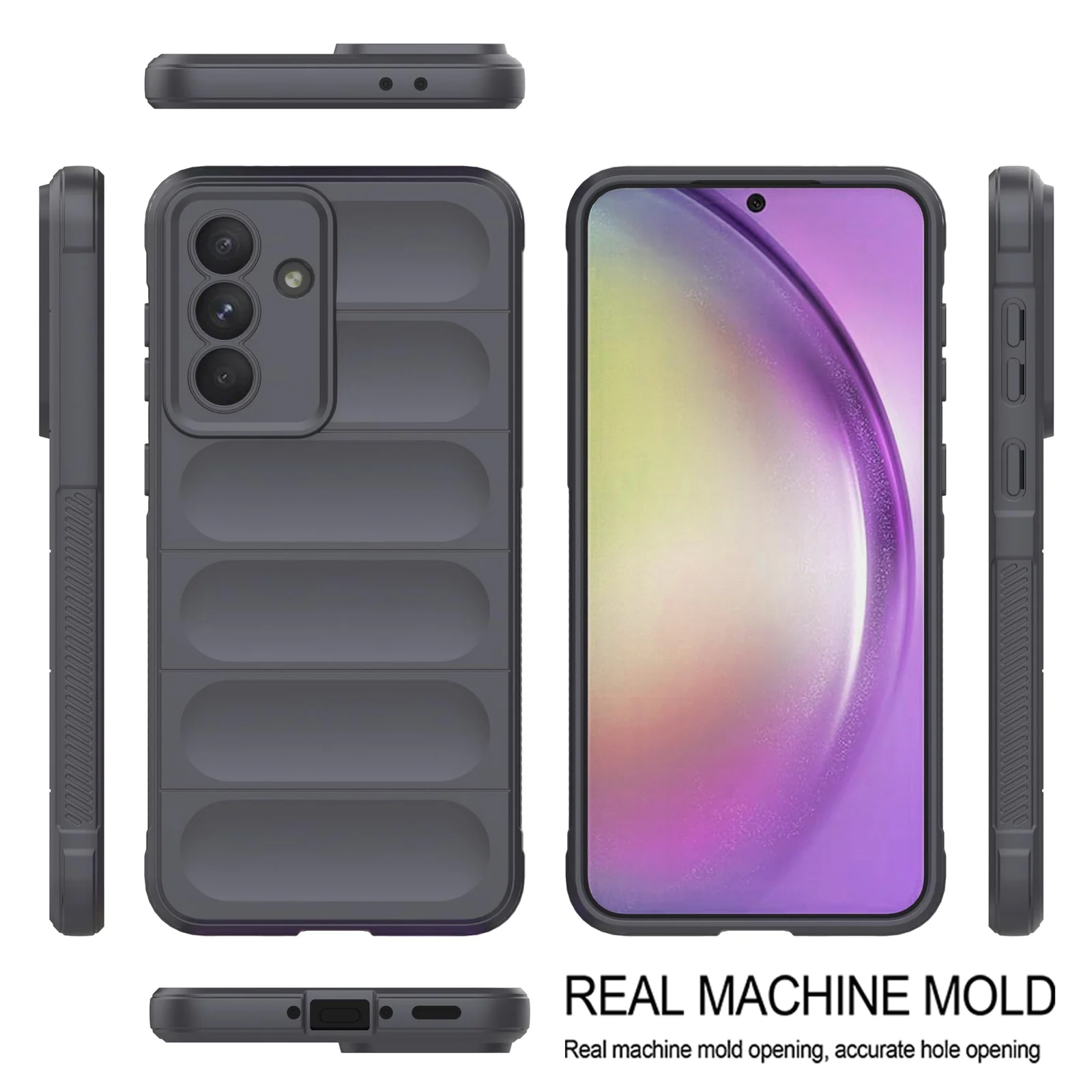 DL3 Mobilak Soft Silicone Protective Case for Samsung Galaxy A36 / Samsung Galaxy A56 with Camera Protection - Dark Gray