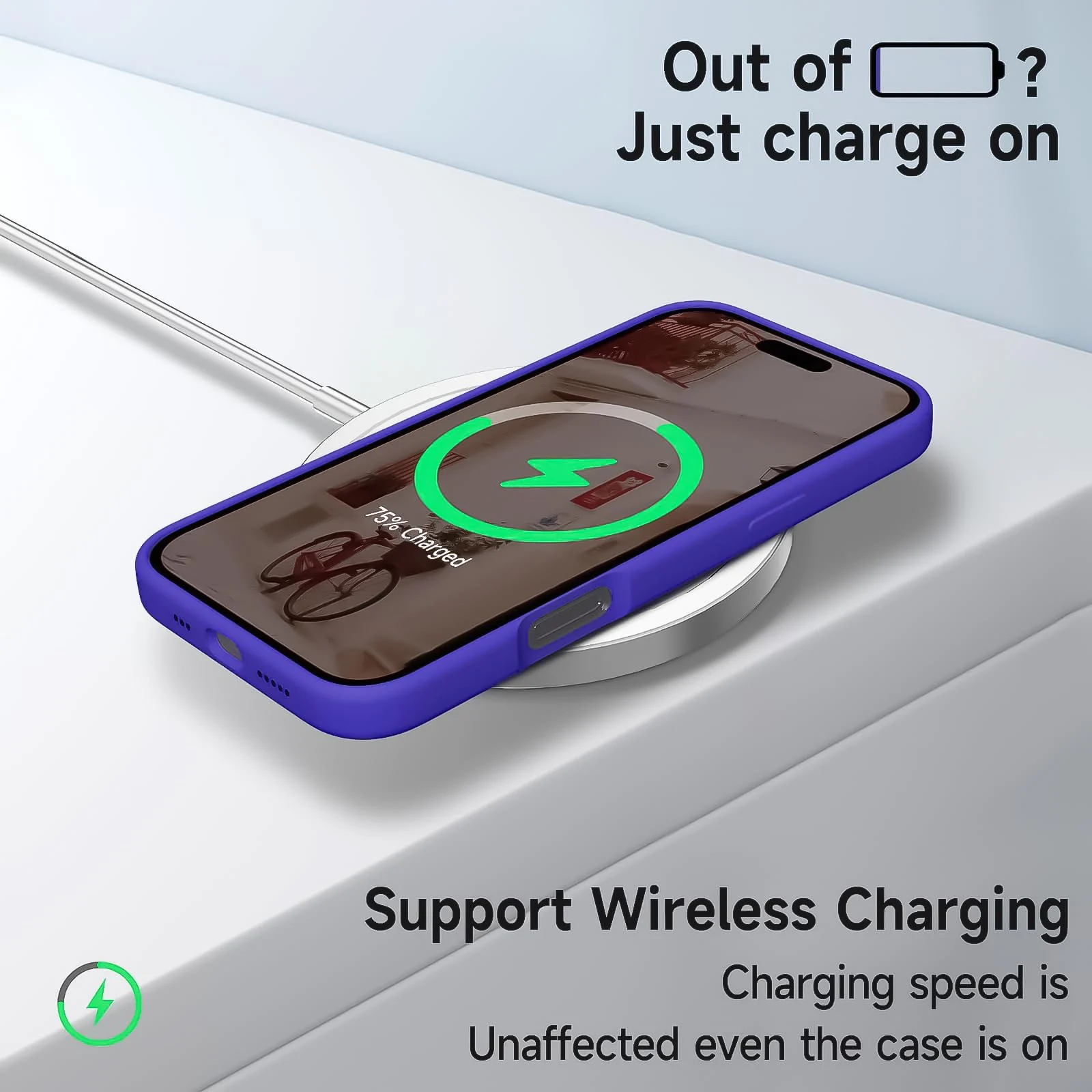 DL3 Mobilak Liquid Silicone Protective Case with Soft Microfiber Lining for iPhone 16 - Pepsi
