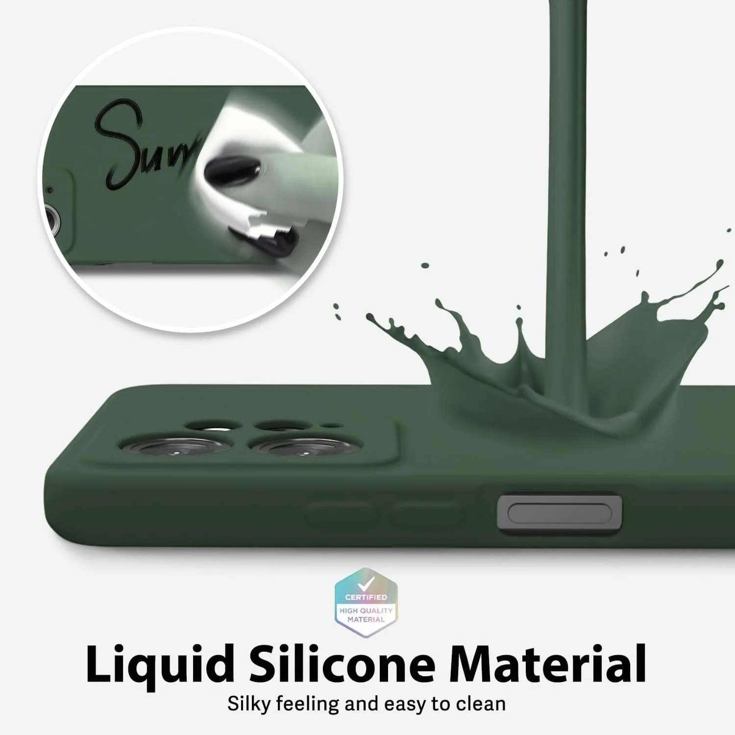 DL3 Mobilak Liquid Silicone Protective Case with Soft Microfiber Lining with Full Camera Protection for OPPO Reno 8 4G / Reno 7 4G / F21 Pro 4G / F21S Pro 4G - Green