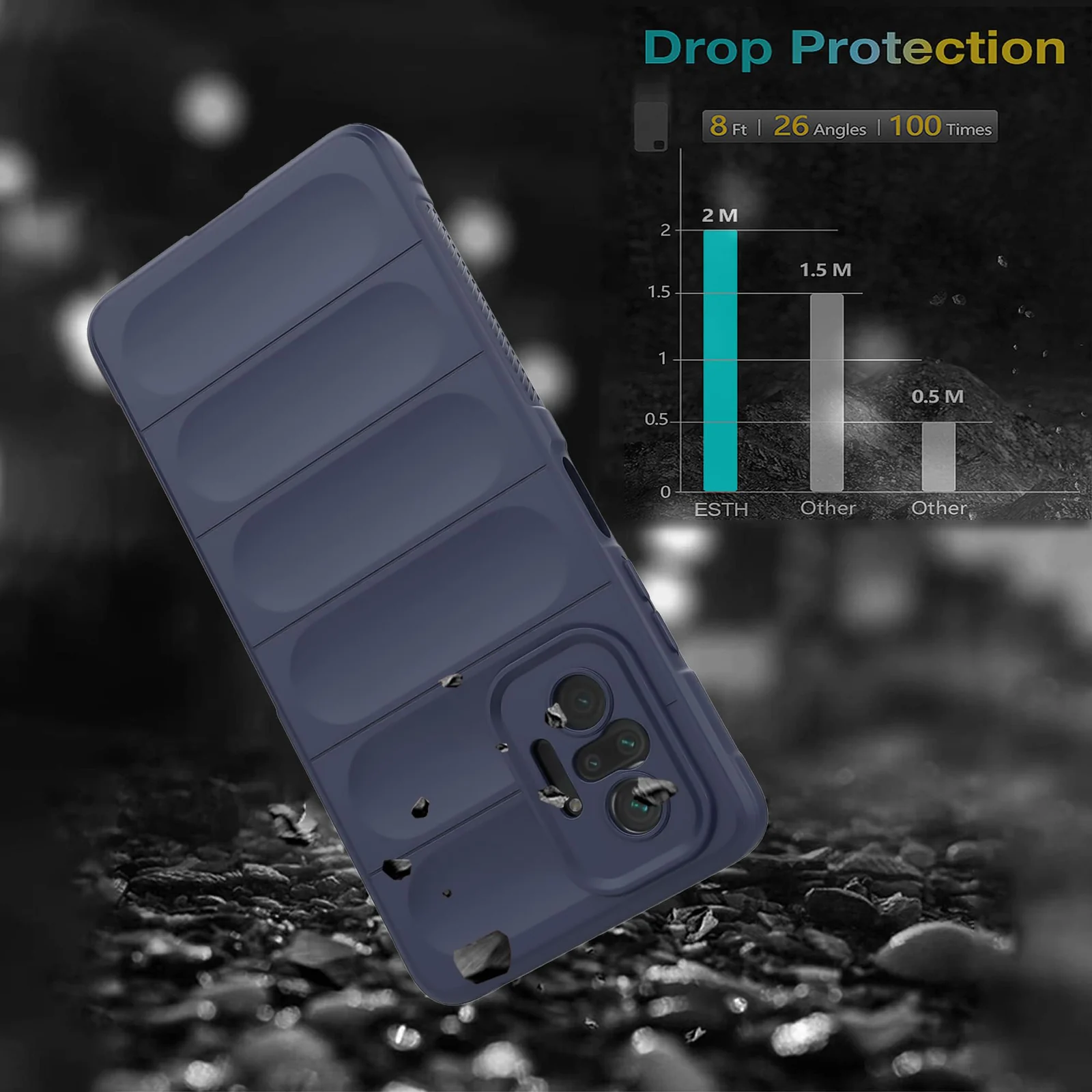 DL3 Mobilak Flexible Silicone and TPU Protective Case with Camera Protection for Xiaomi Redmi Note 10 Pro / Note 10 Pro Max - Blue