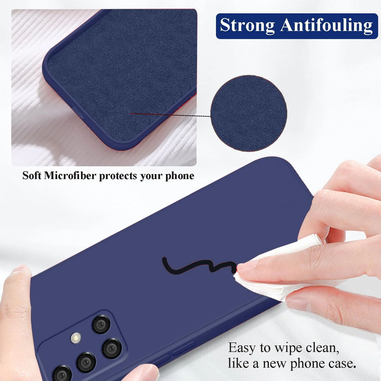DL3 Mobilak Samsung Galaxy A51 Case, Soft Flexible Silicone Gel Rubber Bumper Cover, Full Body Shockproof Protective Phone Case - Blue 2