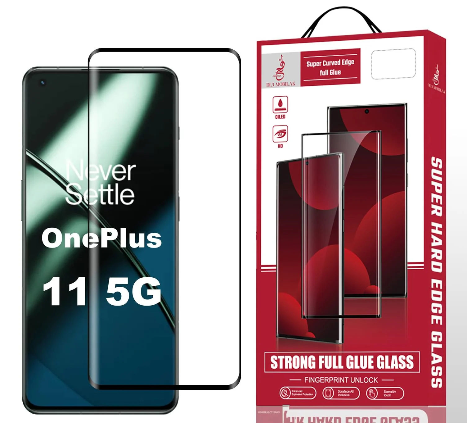 DL3 Mobilak Screen Protector for OnePlus 11 5G, Tempered Glass Screen Saver Premium HD Protective, Scratch Resistant, NO-Bubble, 9H Hardness, Full Coverage Film - Clear