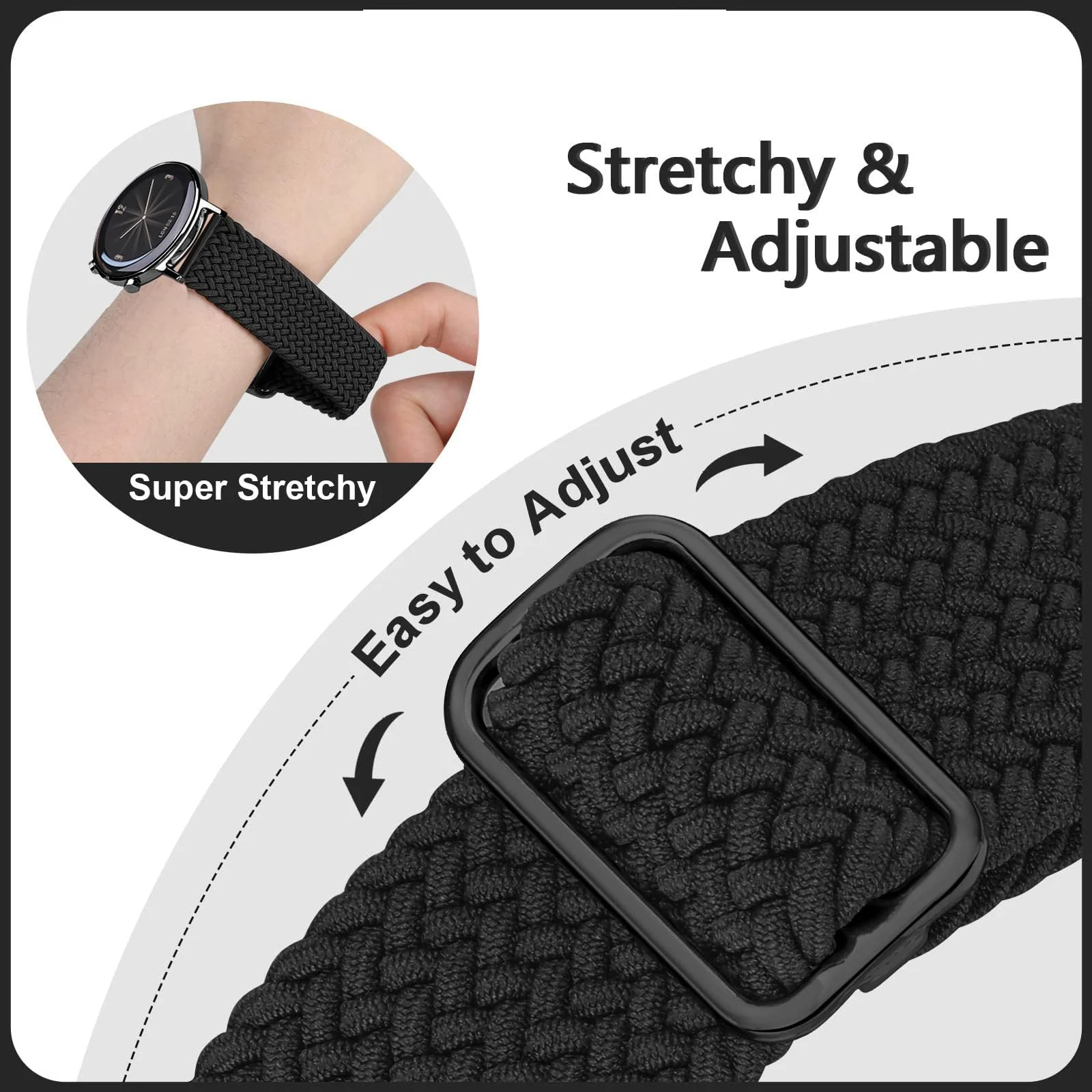 DL3 Mobilak 20mm Stretchy Nylon Strap For Samsung Galaxy Watch 7/6/5/4/FE Band 40mm 44mm/Galaxy Watch 6/4 Classic Bands 47mm 43mm 46mm 42mm/Watch 5 pro 45mm/3 41mm/Active 2, Sport Breathable Braided Wristband - Cherry