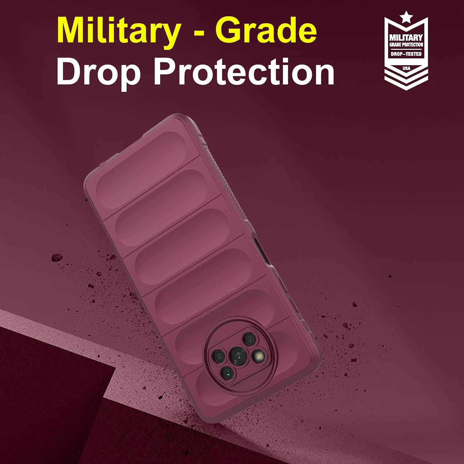 DL3 Mobilak Flexible Silicone and TPU Protective Case with Camera Protection for Xiaomi Poco X3 NFC / Poco X3 / Poco X3 Pro - Wine Red