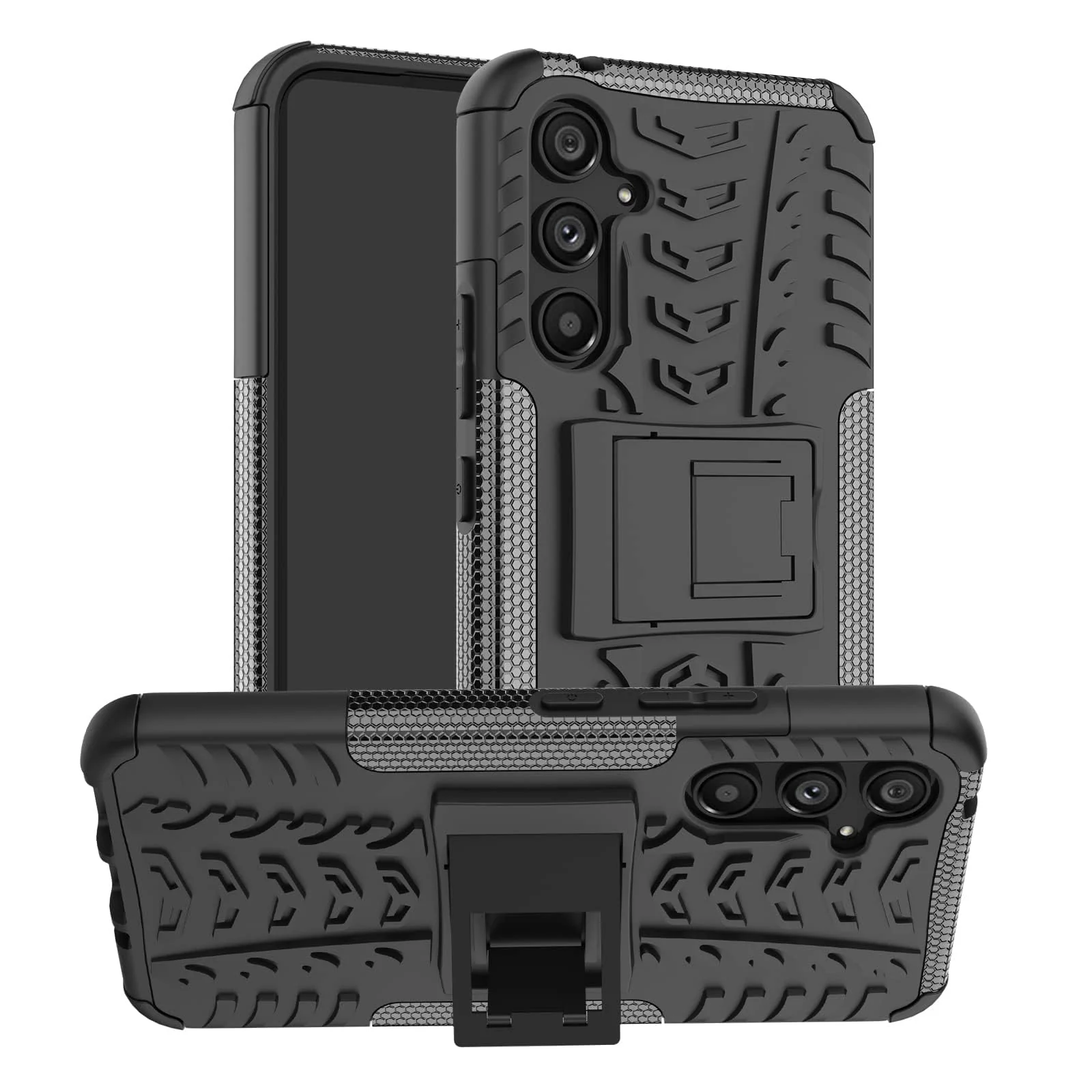 DL3 Mobilak Rugged Protective Case for Samsung Galaxy A54 5G, Shock-absorbing protection, Built-in kickstand, Scratch-resistant surface - Black