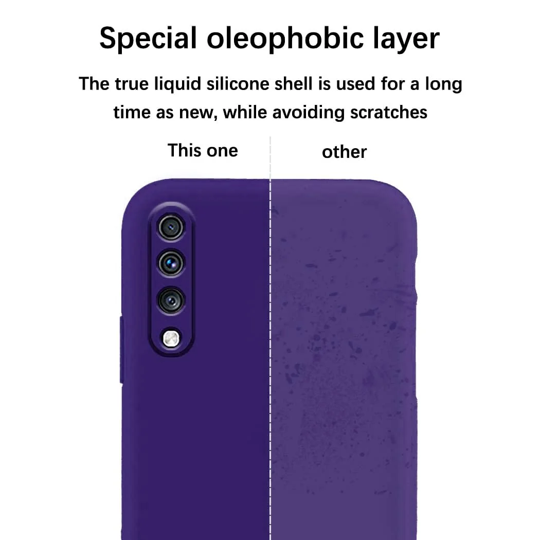 DL3 Mobilak Soft Silicone Protective Case for Samsung Galaxy A70 / A70s with Microfiber Lining and Shockproof Design - Purple