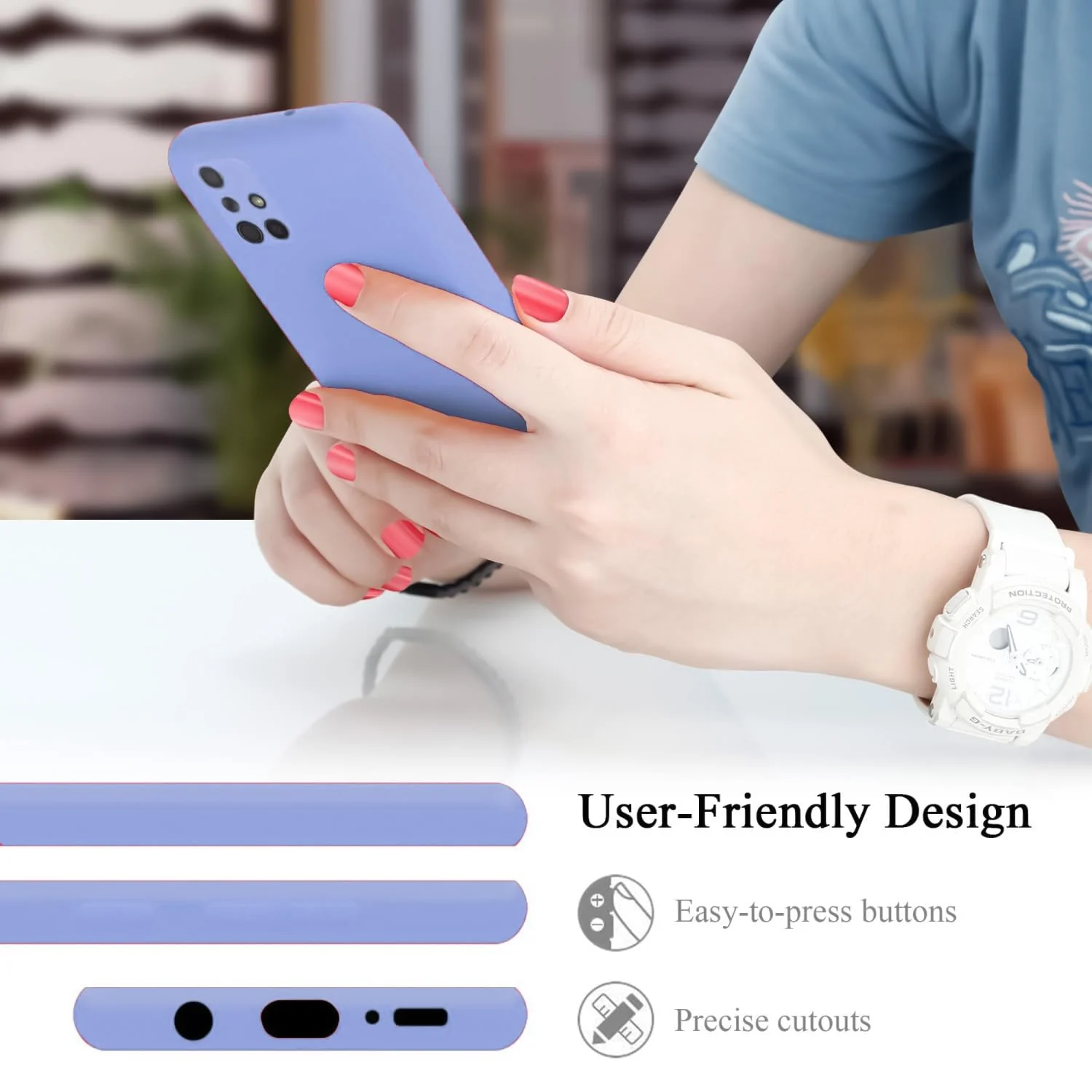 DL3 Mobilak Samsung Galaxy A71 Case, Soft Flexible Silicone Gel Rubber Bumper Cover, Full Body Shockproof Protective Phone Case - Baby Blue