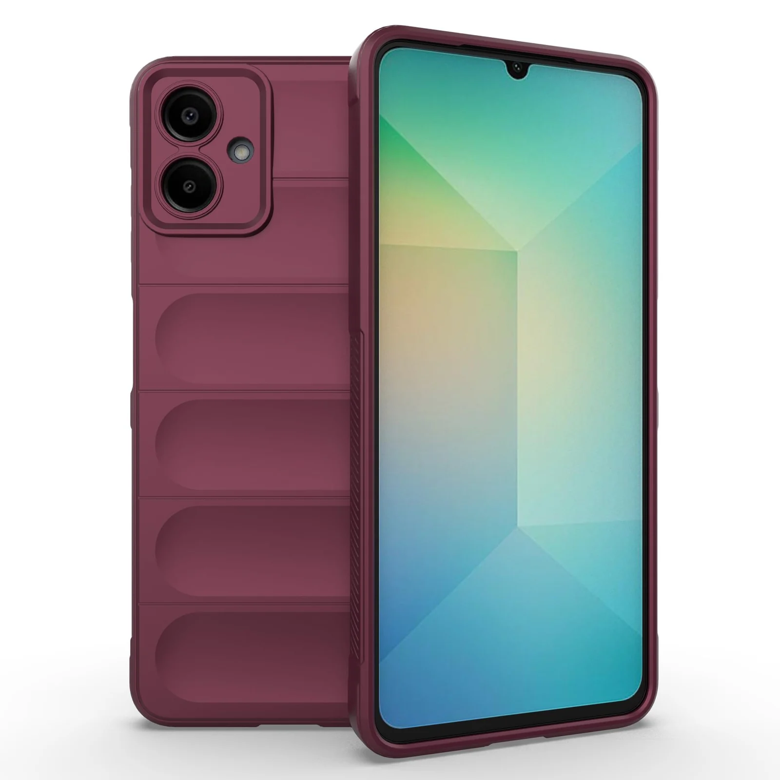 DL3 Mobilak Flexible Silicone and TPU Protective Case with Camera Protection for Samsung Galaxy A06 - Wine Red