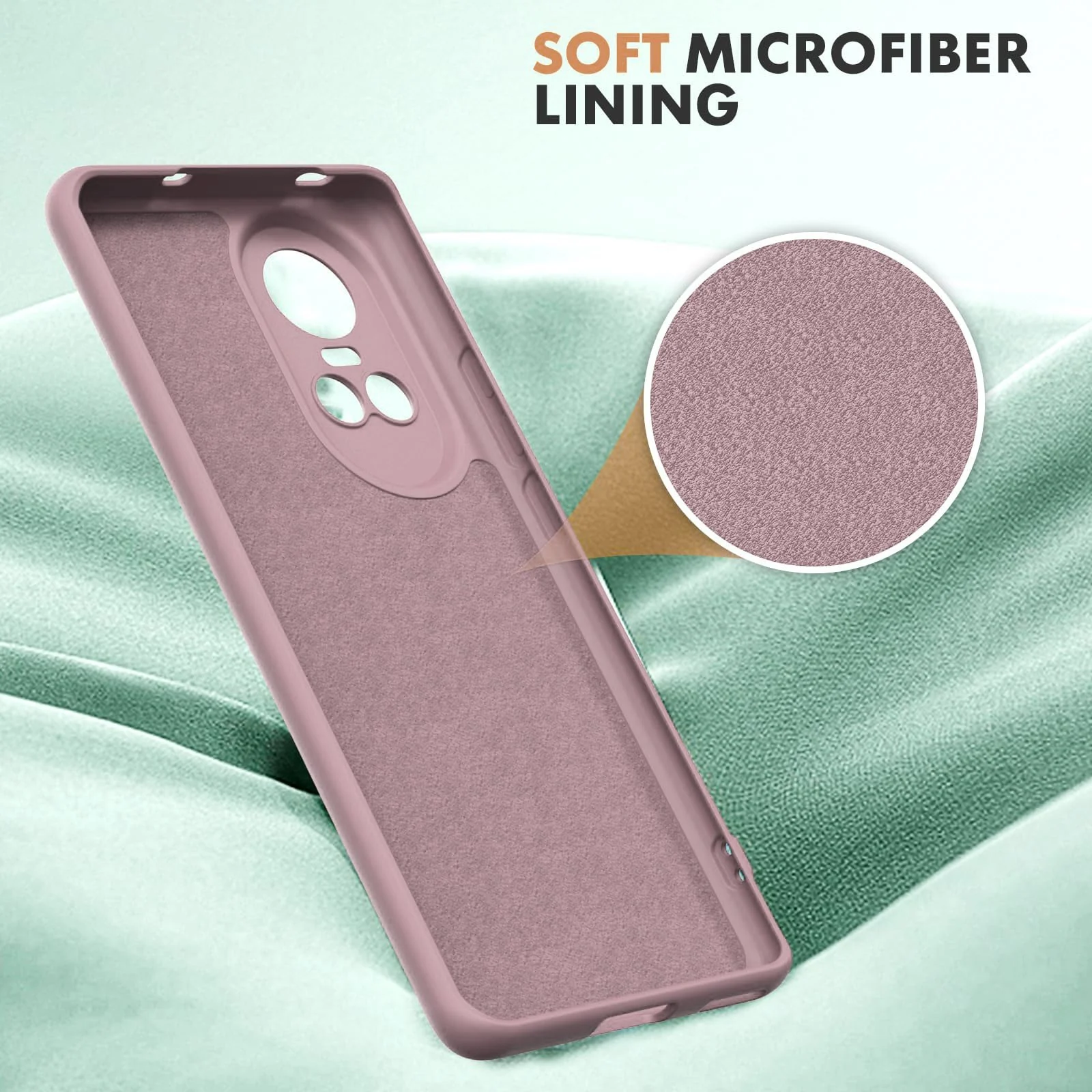 DL3 Mobilak Liquid Silicone Protective Case with Soft Microfiber Lining with Full Camera Protection for OPPO Reno 10 5G / OPPO Reno 10 Pro 5G - Cashmere