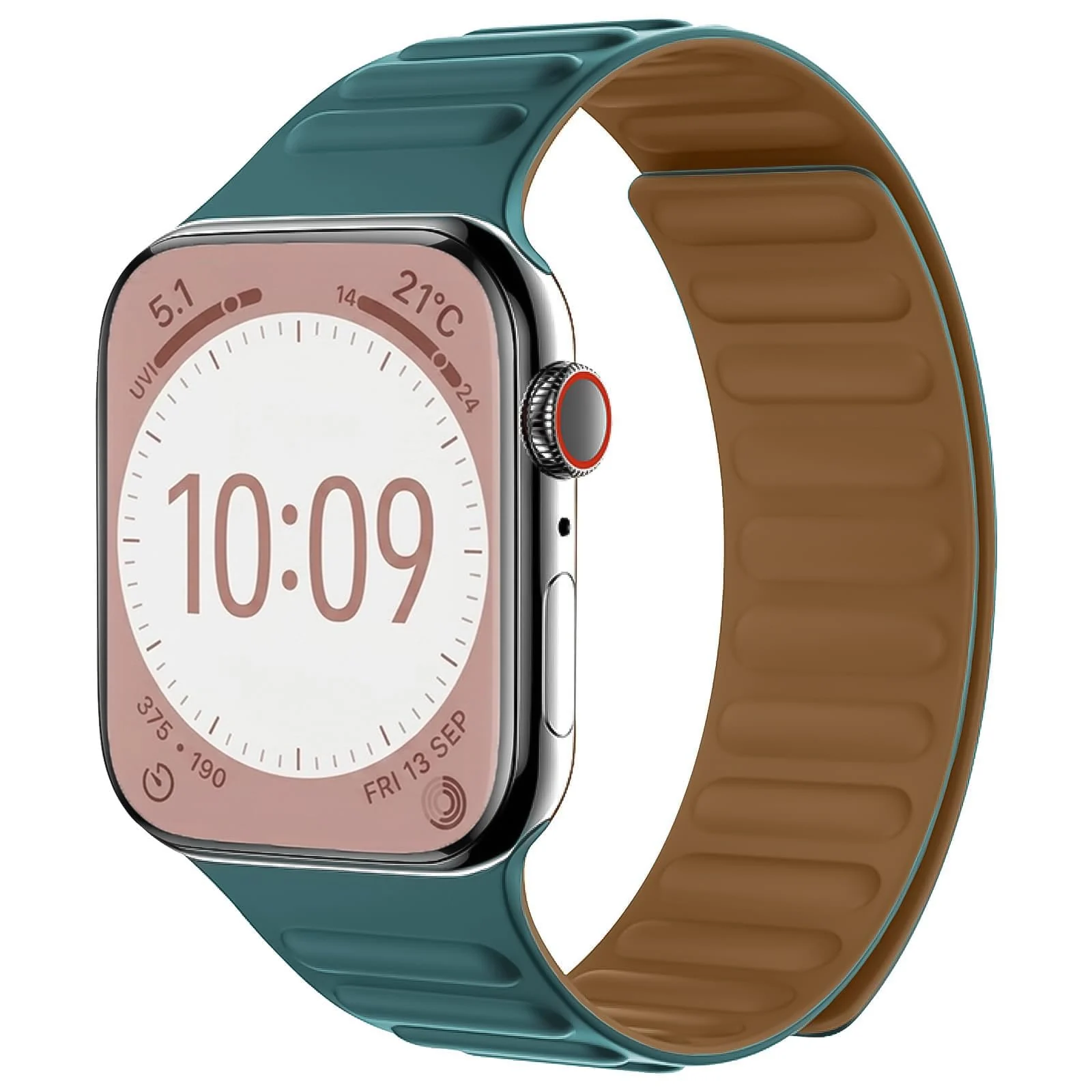 Dl3 Mobilak Silicone Straps Compatible with Apple Watch Ultra Strap 49MM 45MM 46MM 44MM 42MM, Loop Band with Strong Magnetic Closure for iWatch Ultra 2 Series 11 10 9 8 7 6 5 4 SE (Clover Green)