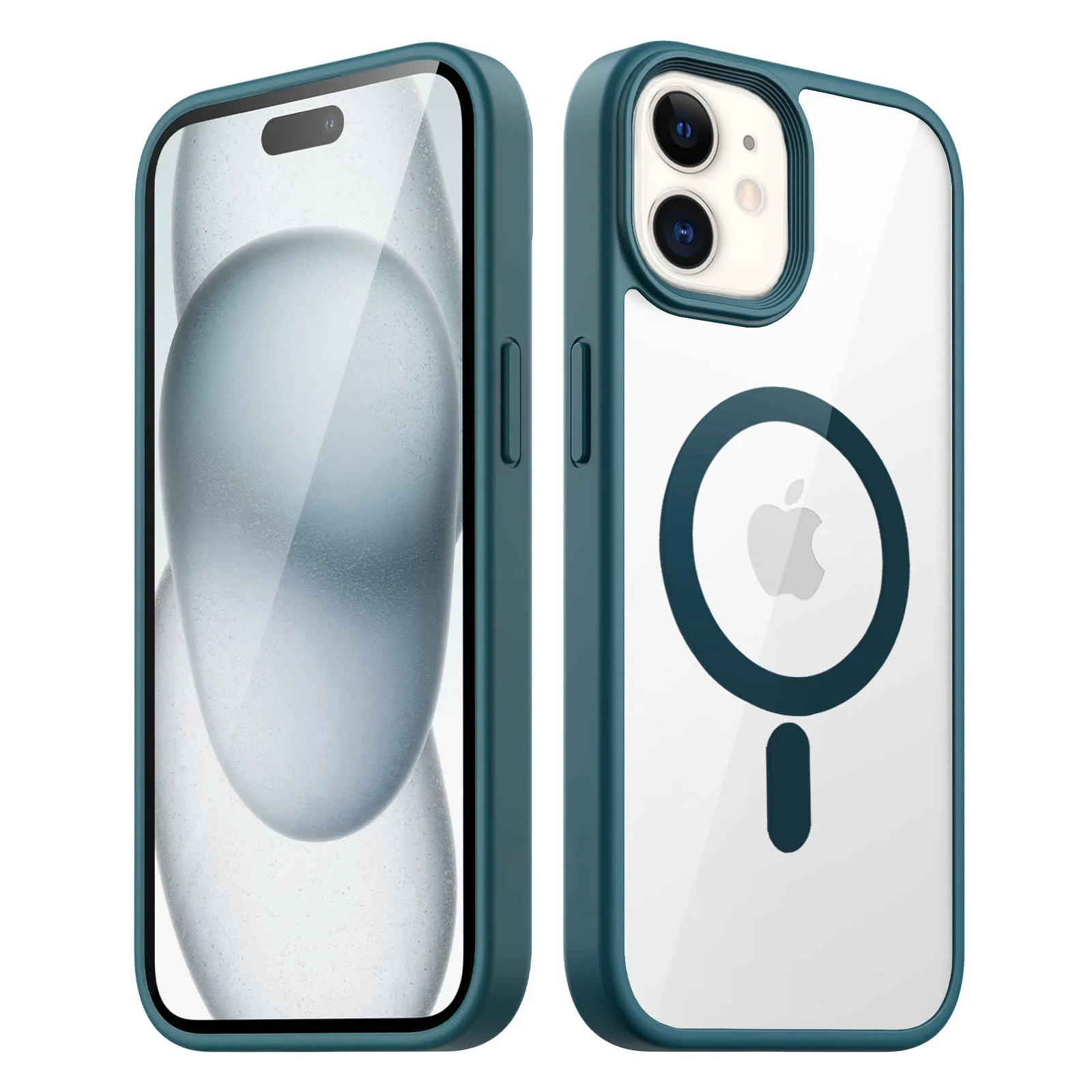 Dl3 Mobilak Magnetic Case for iPhone 11 6.1-Inch Compatible with MagSafe, Shockproof Phone Bumper Cover, Solid Color Matte TPU Frame, Anti-Scratch Clear Back - Black