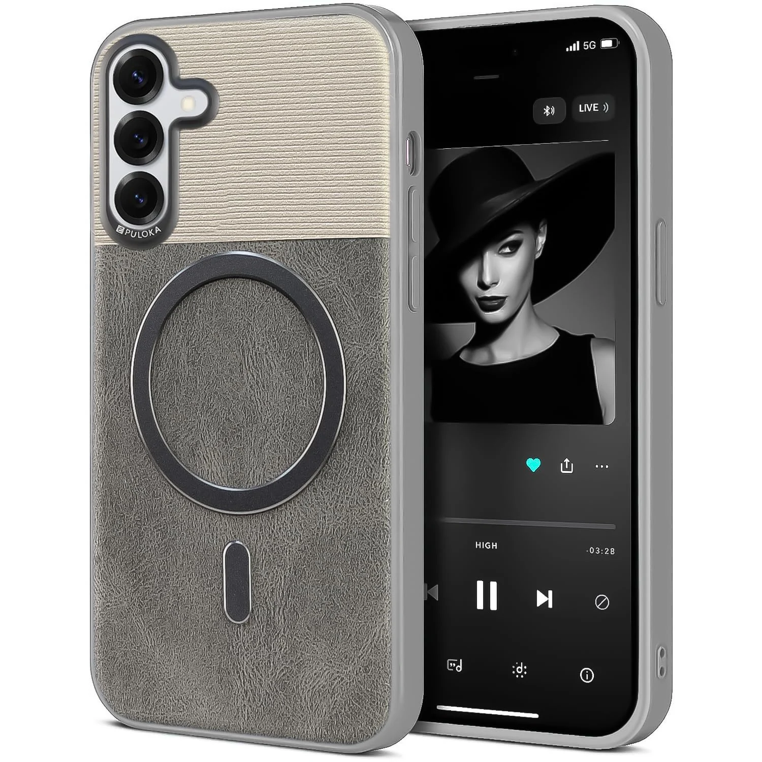 DL3 Mobilak Leather Wallet Case with Card Slot for Samsung Galaxy S25 FE with Camera Protection and MagSafe Compatibility