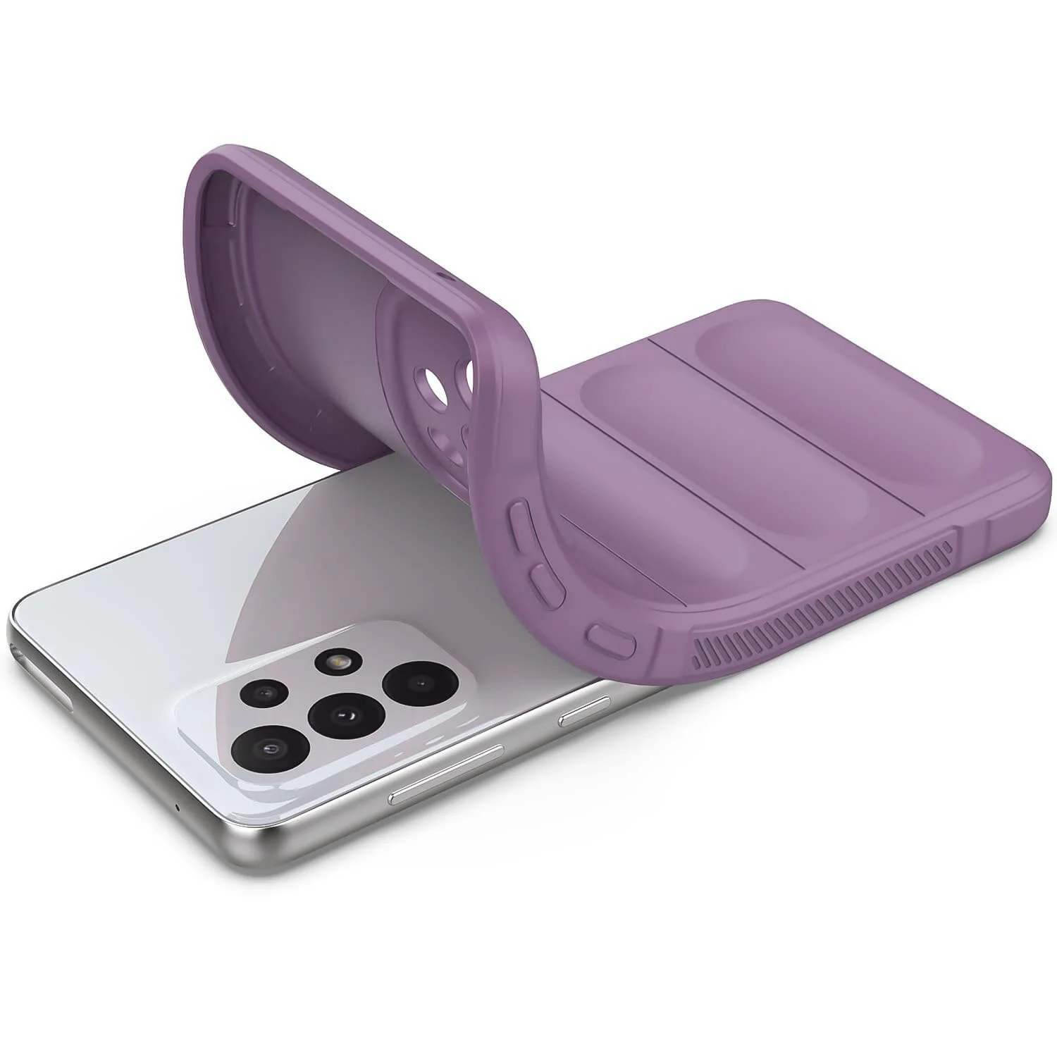 DL3 Mobilak Flexible Silicone and TPU Protective Case with Camera Protection for Samsung Galaxy A73 5G - Purple