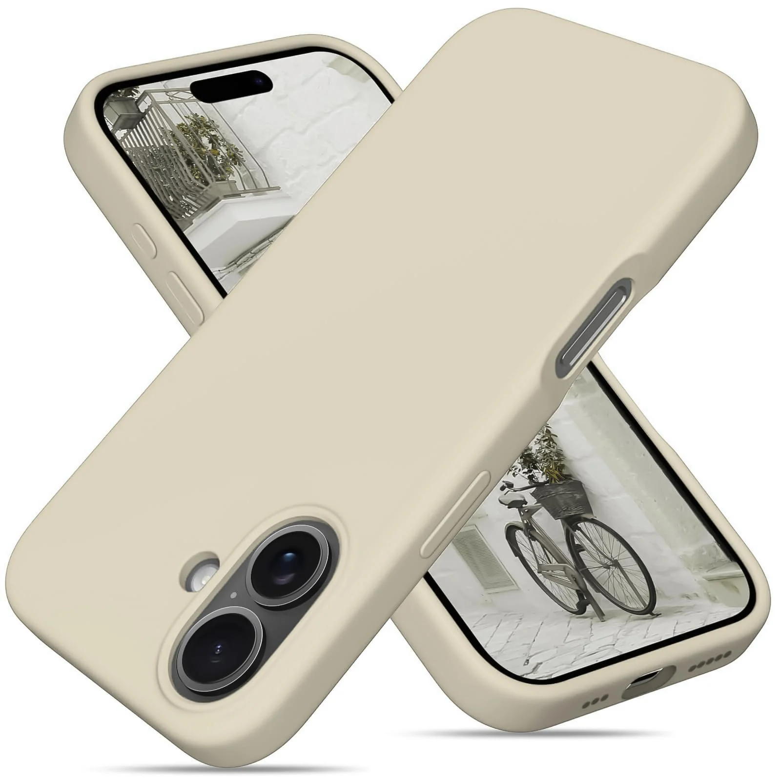 DL3 Mobilak Liquid Silicone Case for iPhone 17 6.3-Inch, Supports wireless charging, Shock-absorbing protection, Scratch-resistant surface - Cream