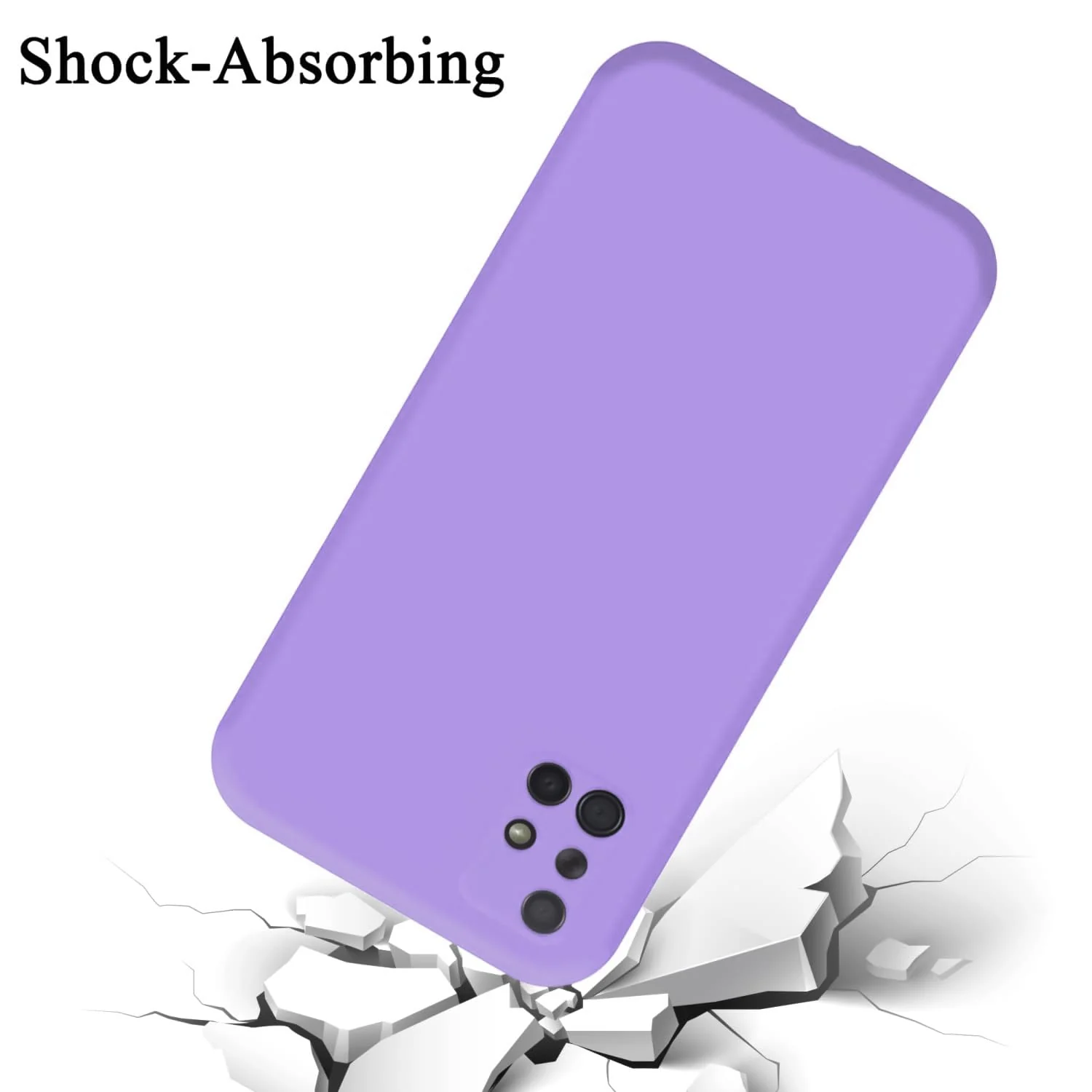 DL3 Mobilak Silicone Protective Case for Samsung Galaxy A71, Shock-absorbing protection, Scratch-resistant surface, Soft microfiber lining - Light Purple