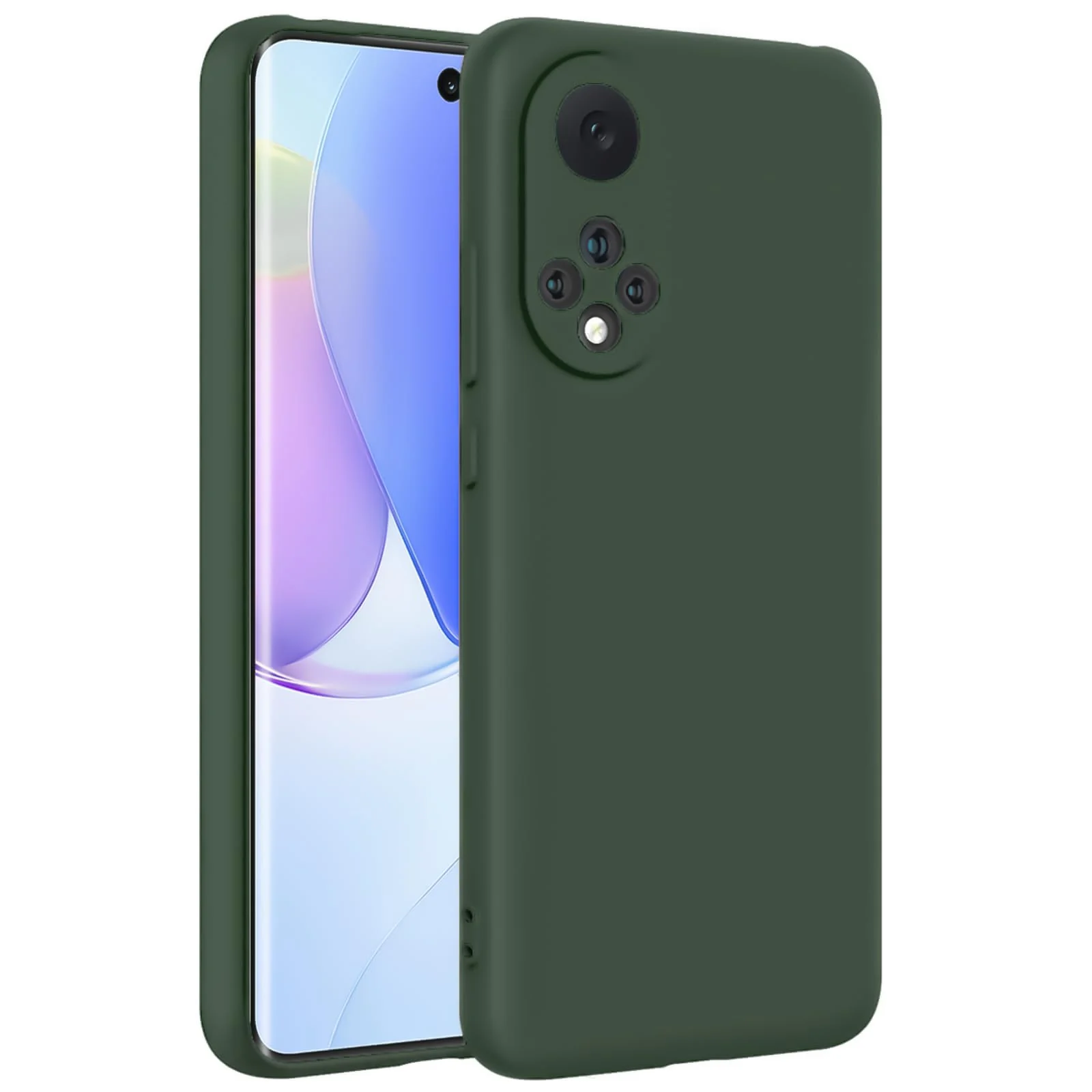 DL3 Mobilak Silicone Protective Case for Honor 50 / Huawei Nova 9, Shock-absorbing protection, Scratch-resistant surface, Soft microfiber lining - Green