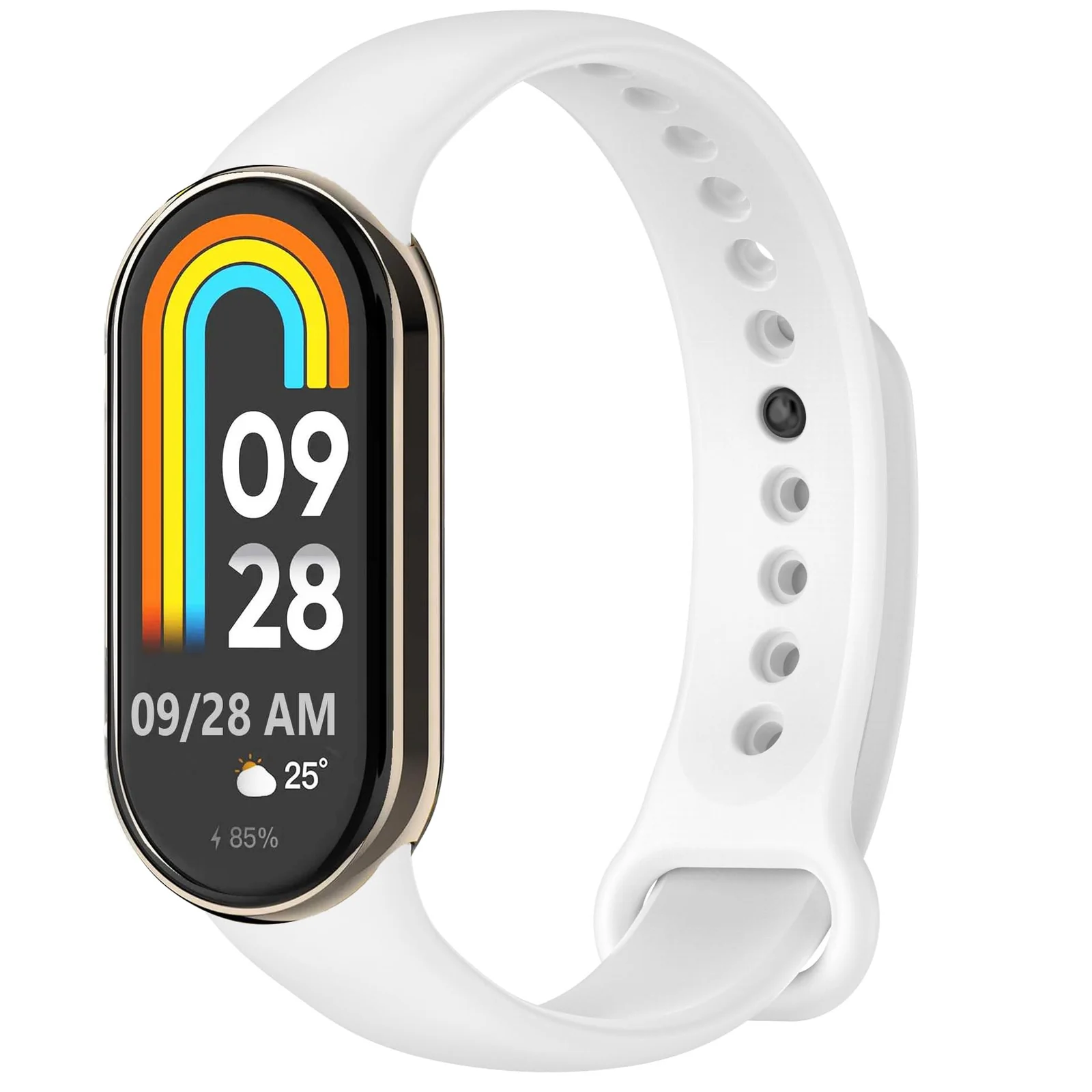 DL3 Mobilak Band Compatible with Xiaomi Mi Band 10/9/8 Replacement Strap, Silicone Skin-Friendly Wrist Strap Adjustable Sports Wristbands for Women Men Xiaomi Smart Band 8/9/10 - White