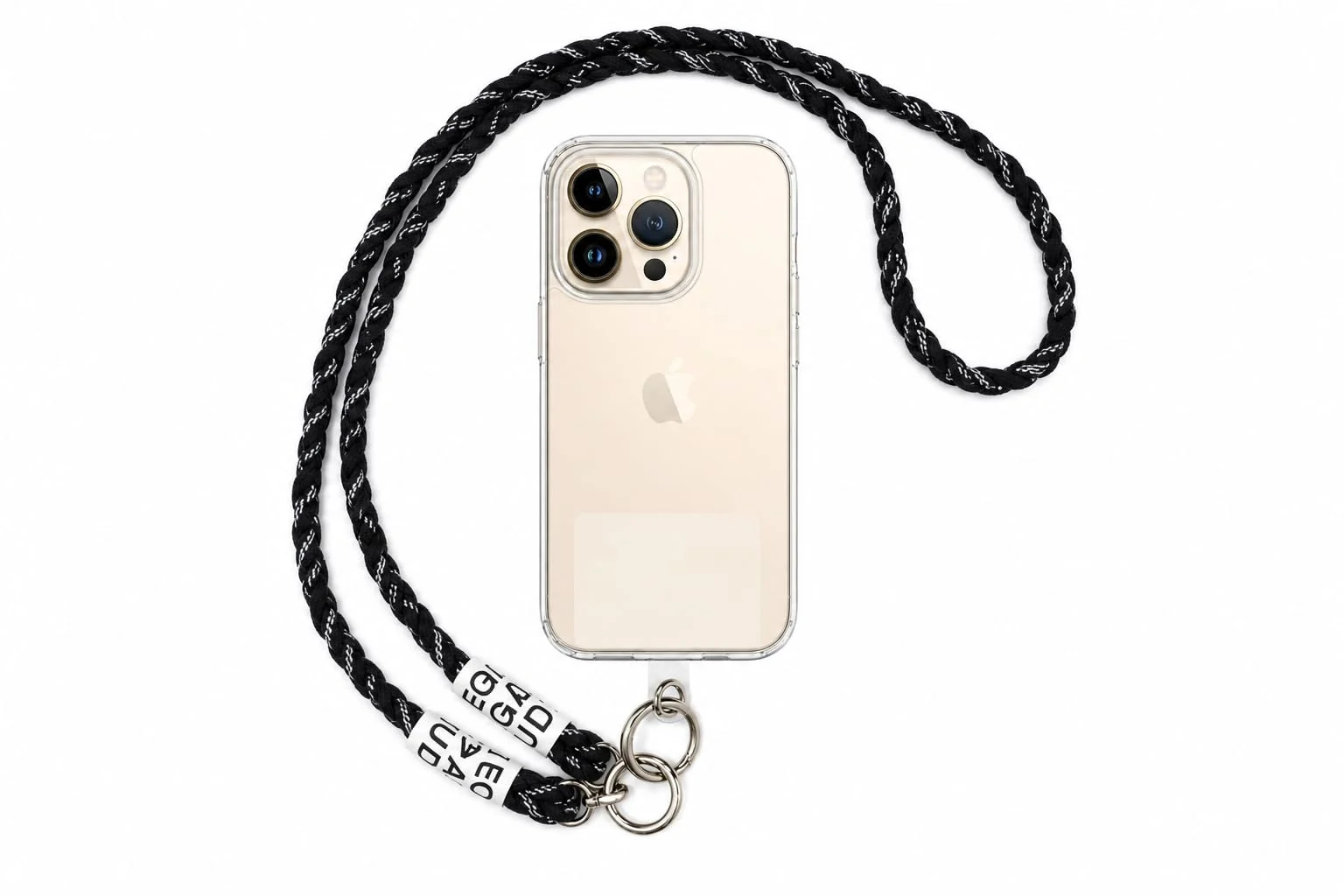 DL3 Mobilak Adjustable Nylon Crossbody Phone Lanyard Strap for Most Smartphones and Cases, Adjustable length - Black/White