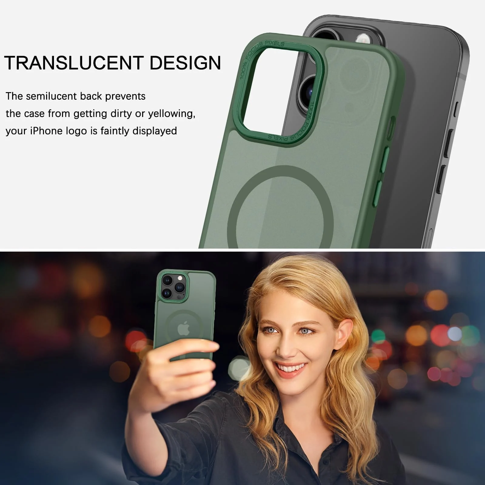 DL3 Mobilak Case for iPhone 11 Pro 5.8-Inch Magnetic Translucent Matte Phone Cases [Compatible with MagSafe] Thin Slim Fit Shockproof Hard Protective Cover for Men Girls - Green