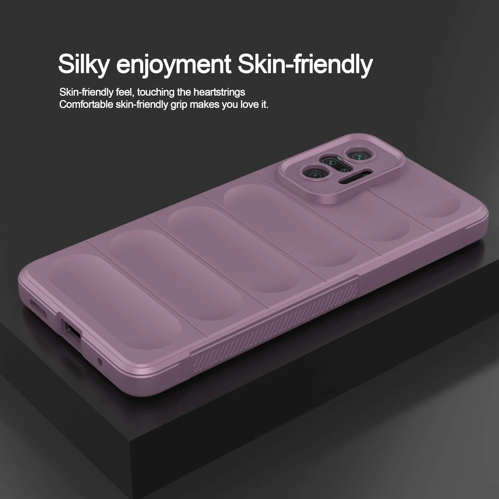DL3 Mobilak Flexible Silicone and TPU Protective Case with Camera Protection for Xiaomi Redmi Note 10 Pro / Note 10 Pro Max - Purple