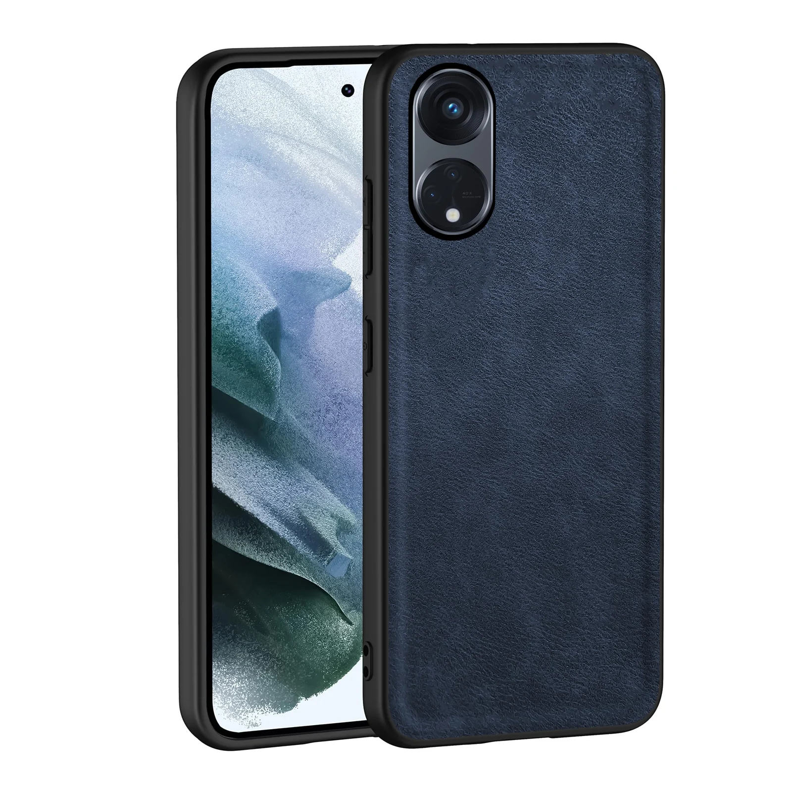 Dl3 Mobilak Case for Oppo Reno8 T 5G Leather Case,Anti-Drop, Anti-Shock, Non-Slip Texture,Simple Cell Phong Cover (Blue)