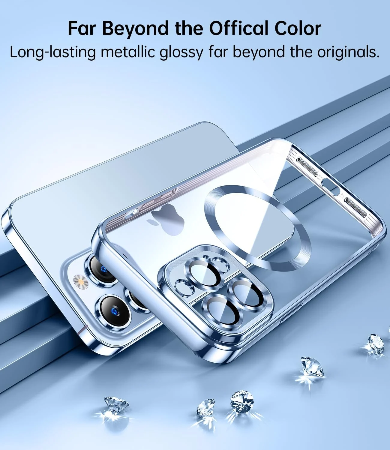 DL3 Mobilak Plated-Edge TPU Protective Case with Camera Protection for iPhone 13 Pro Max - Sierra Blue