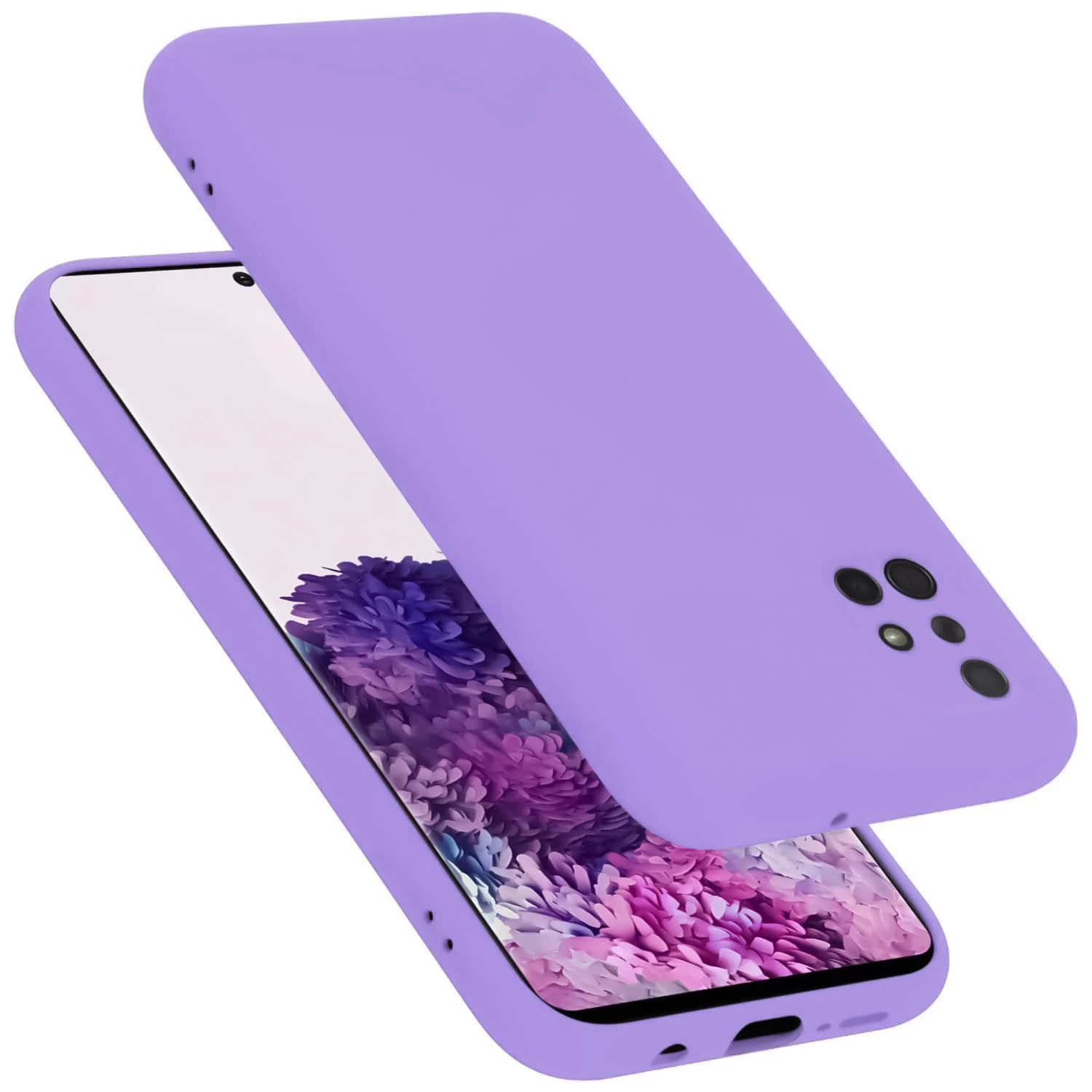 DL3 Mobilak Silicone Protective Case for Samsung Galaxy A71, Shock-absorbing protection, Scratch-resistant surface, Soft microfiber lining - Light Purple