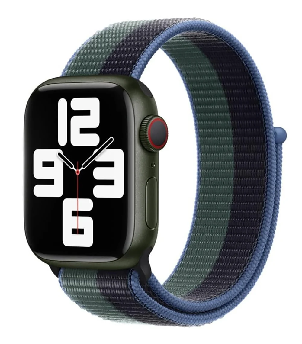 DL3 Mobilak Sport Loop Straps For Apple Watch Strap 41mm 40mm 38mm, Breathable Nylon Men Women Strap, Adjustable Elastic Braided Replacement Band for iWatch Series 8/SE/7/6/5/4/3/2/1 - Midnight Green