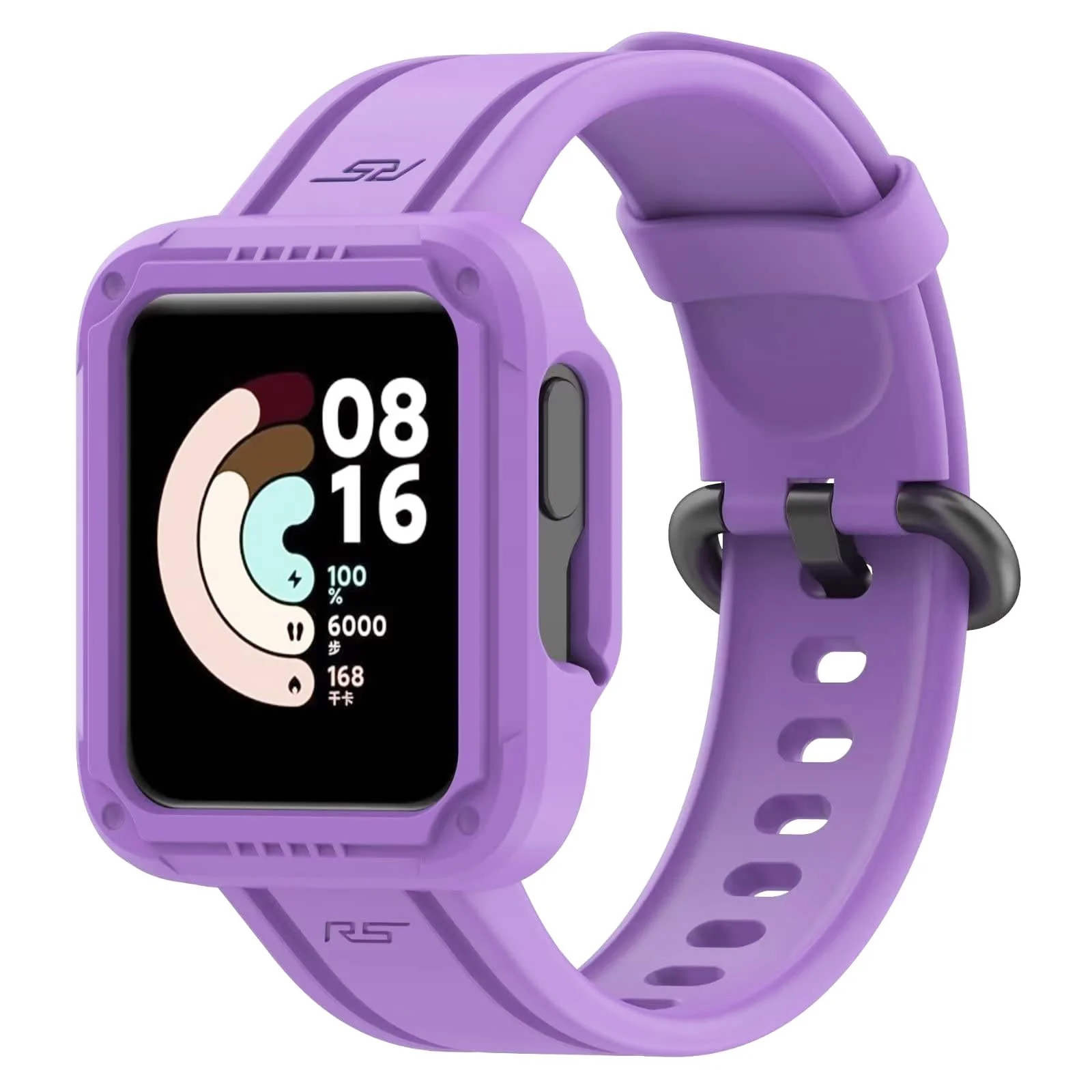 Dl3 Mobilak Replacement Wrist Band Compatible with Xiaomi MI Watch Lite/Redmi Watch 2 Lite/Poco Watch/Redmi Watch 2/Horloge 2, Adjustable Soft Silicone Wrist Strap with Cover (Light Purple)
