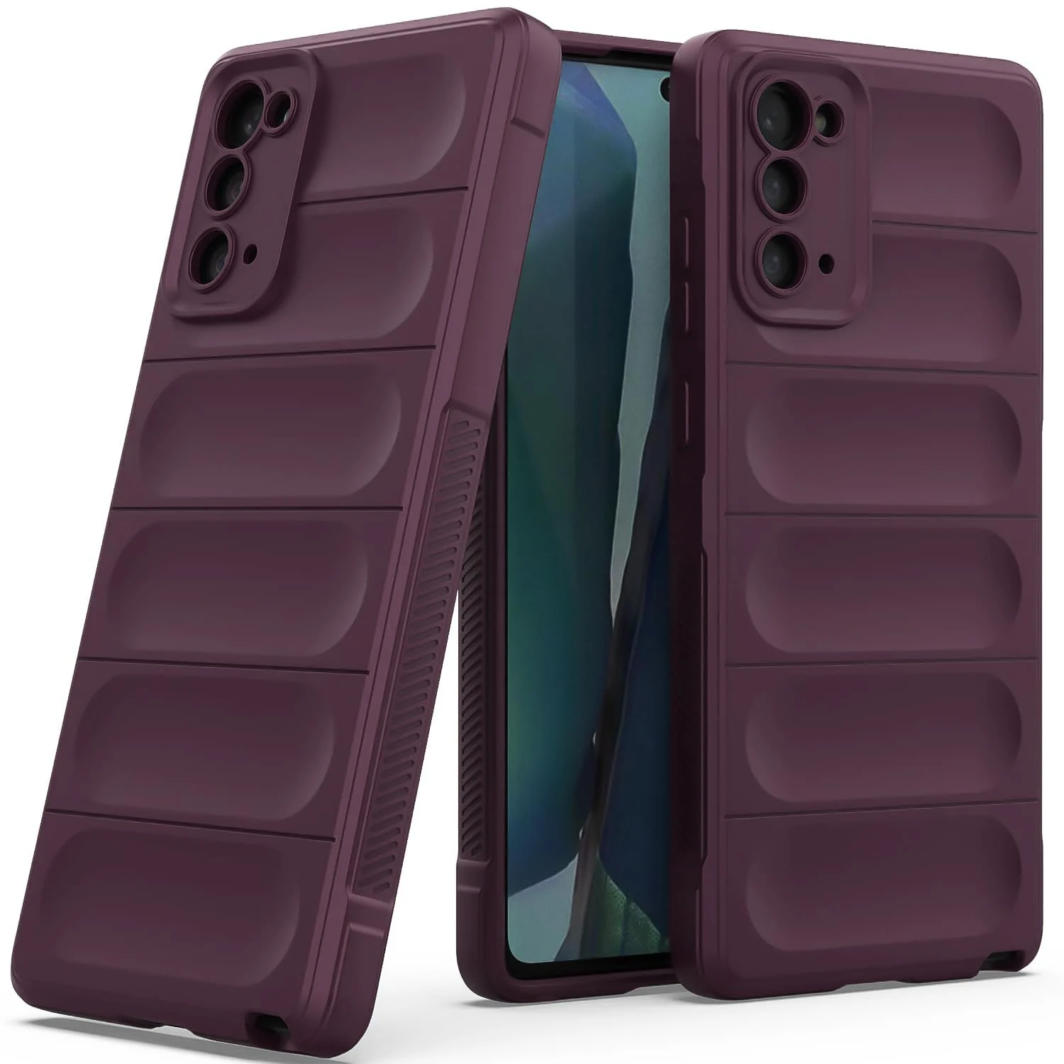DL3 Mobilak Flexible Silicone and TPU Protective Case with Camera Protection for Samsung Galaxy Note 20 5G - Wine Red
