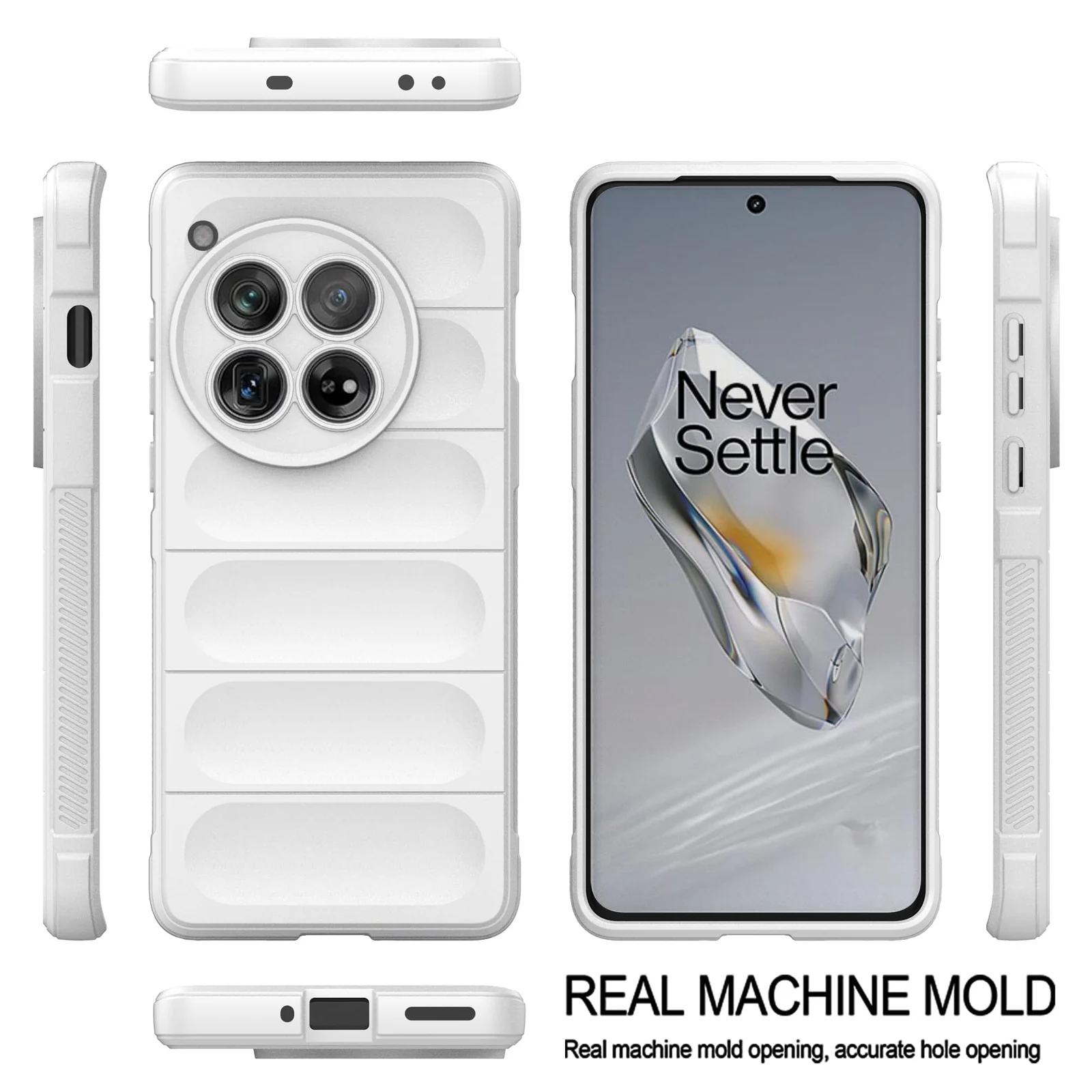 DL3 Mobilak Flexible Silicone and TPU Protective Case with Camera Protection for Oneplus 12R 5G / Oneplus Ace 3 - White
