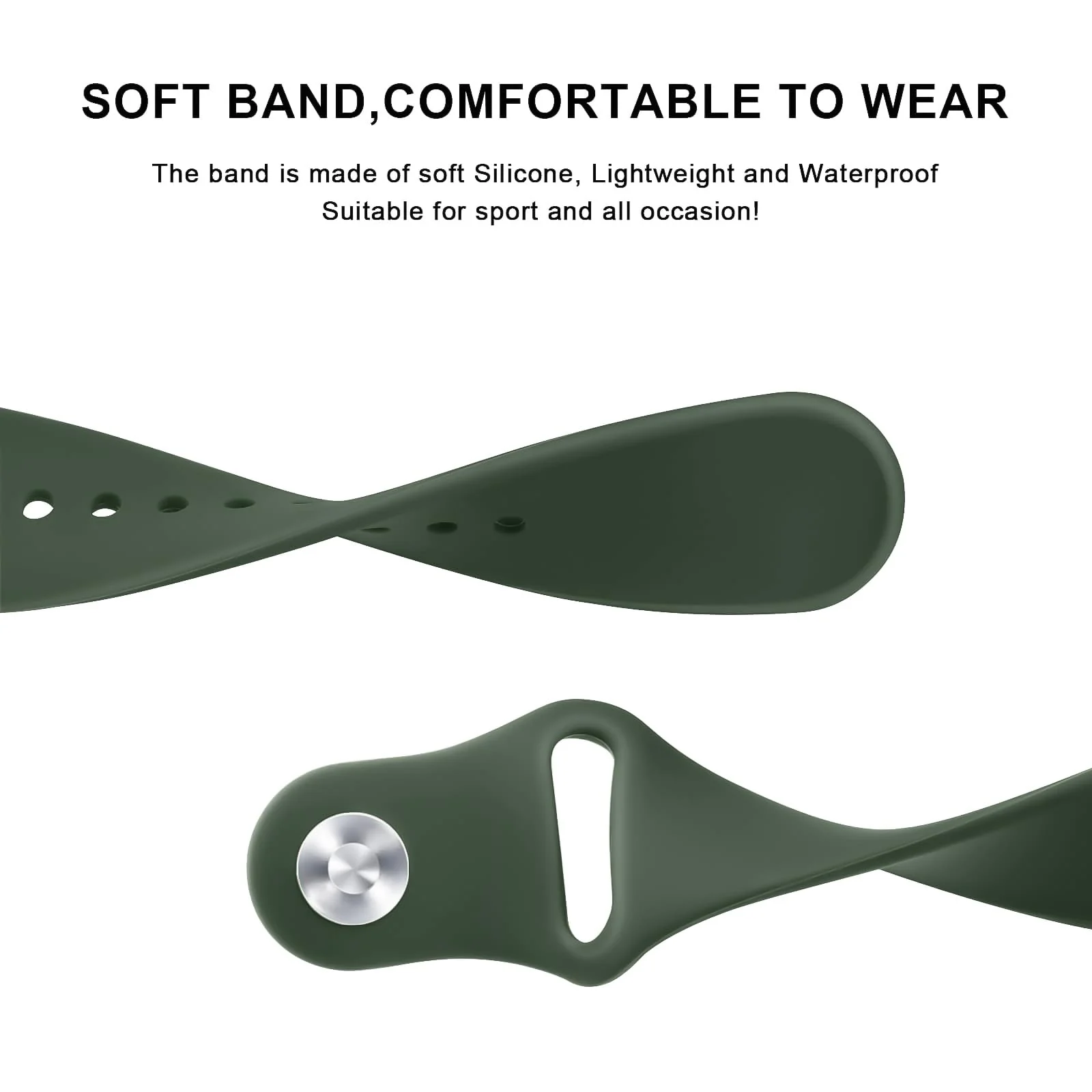 DL3 Mobilak Straps Compatible with Xiaomi Redmi Watch 5 Active/Redmi Watch 5 Lite Bracelets for Men Women, 22mm Soft Silicone Strap, Waterproof Adjustable Band Sports Replacement - Dark Green