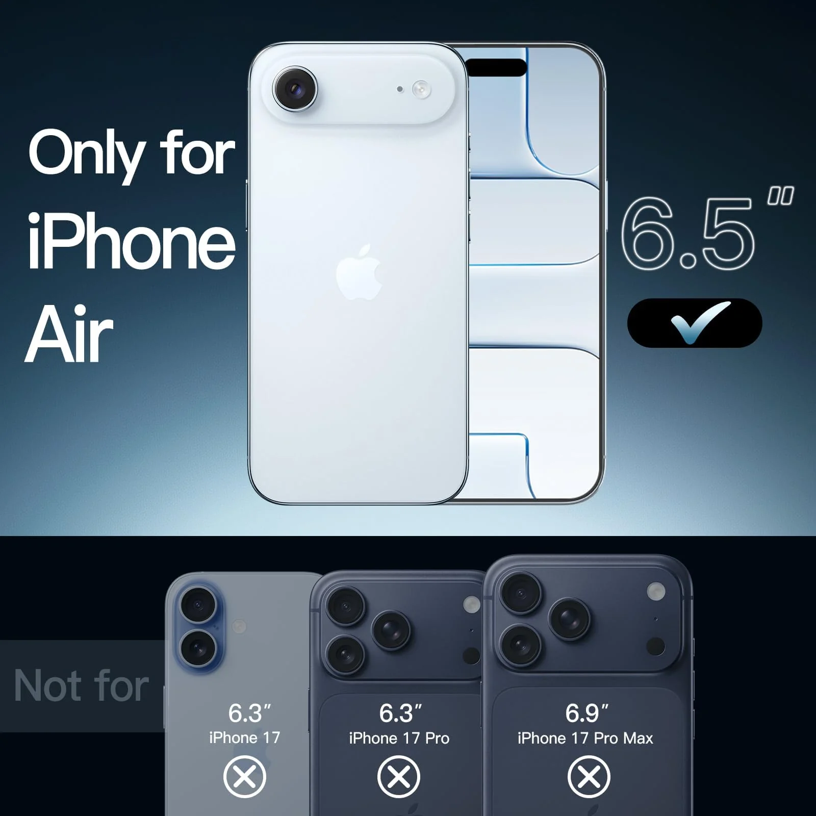 DL3 Mobilak Case Compatible with iPhone 17 Air 6.5-Inch, Cover Silicone Transparent TPU Gorilla Anti-shock Protector Camera Shockproof Corners - Clear