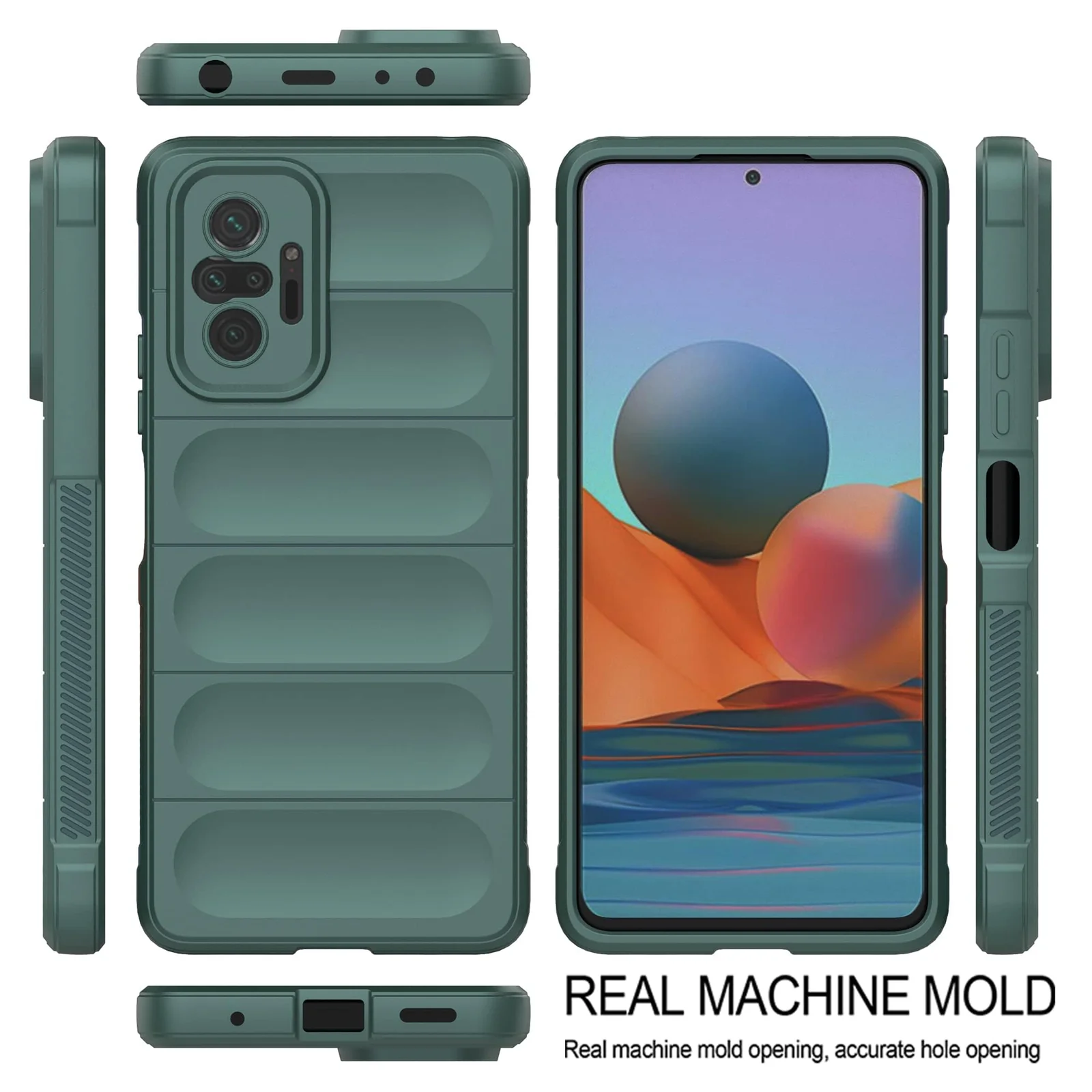 DL3 Mobilak Flexible Silicone and TPU Protective Case with Camera Protection for Xiaomi Redmi Note 10 Pro / Note 10 Pro Max - Green