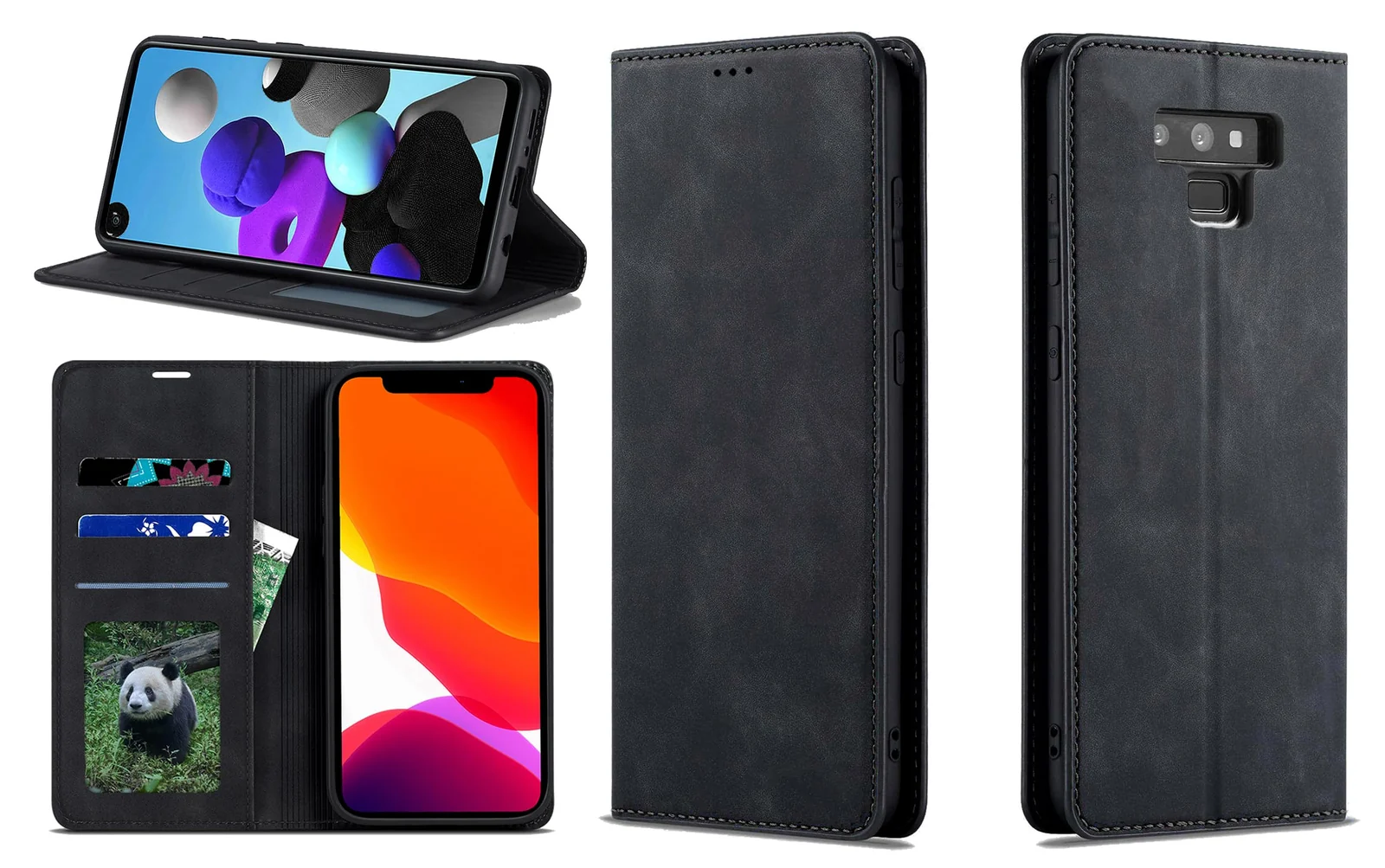 Dl3 Mobilak Premium PU Leather Flip Folio Case for Samsung Galaxy Note 9, Magnetic Closure Protective Case Kickstand Card Cash Slot Shockproof Durable Wallet Cover Soft TPU (Blue)